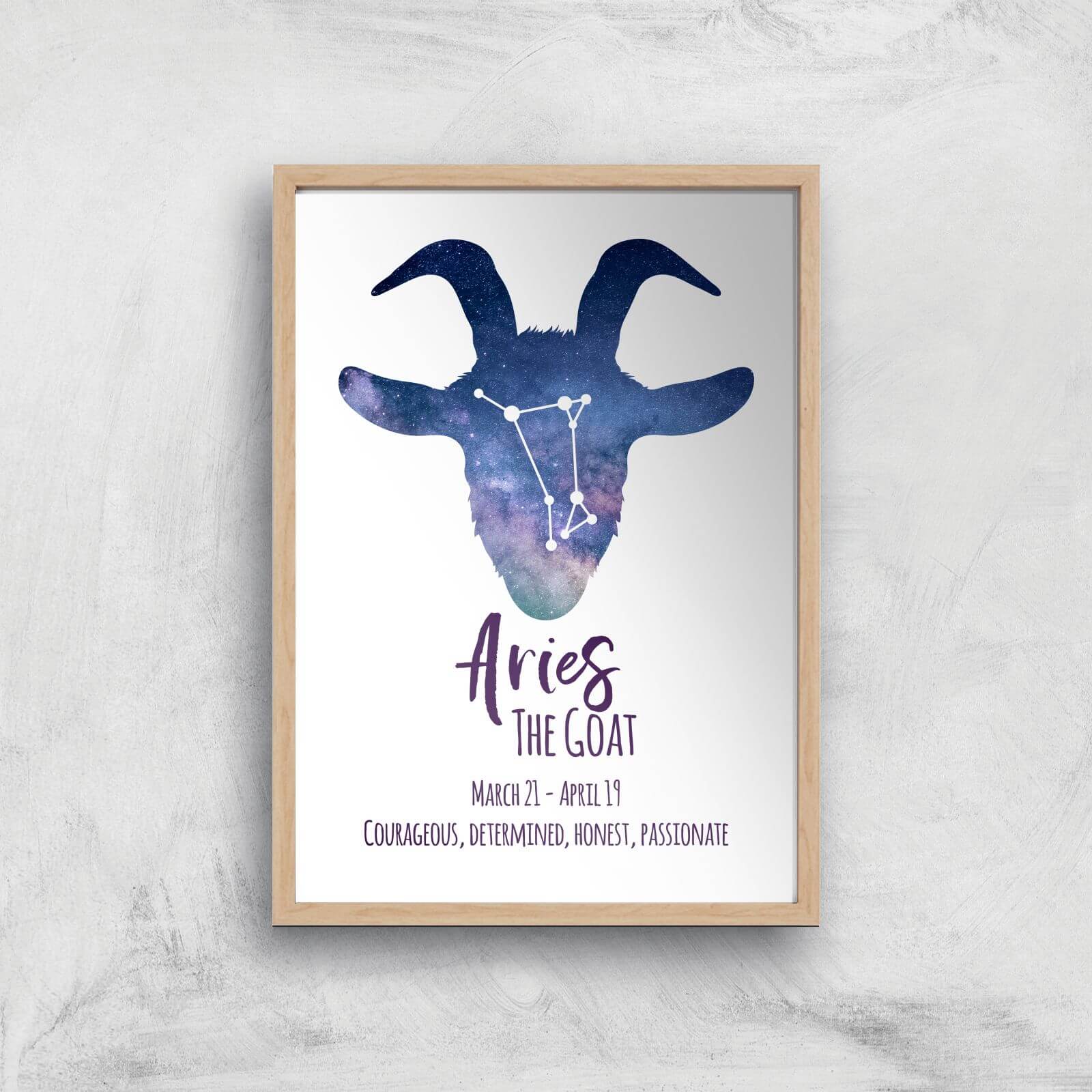 Aries The Goat Giclée Art Print - A3 - Wooden Frame