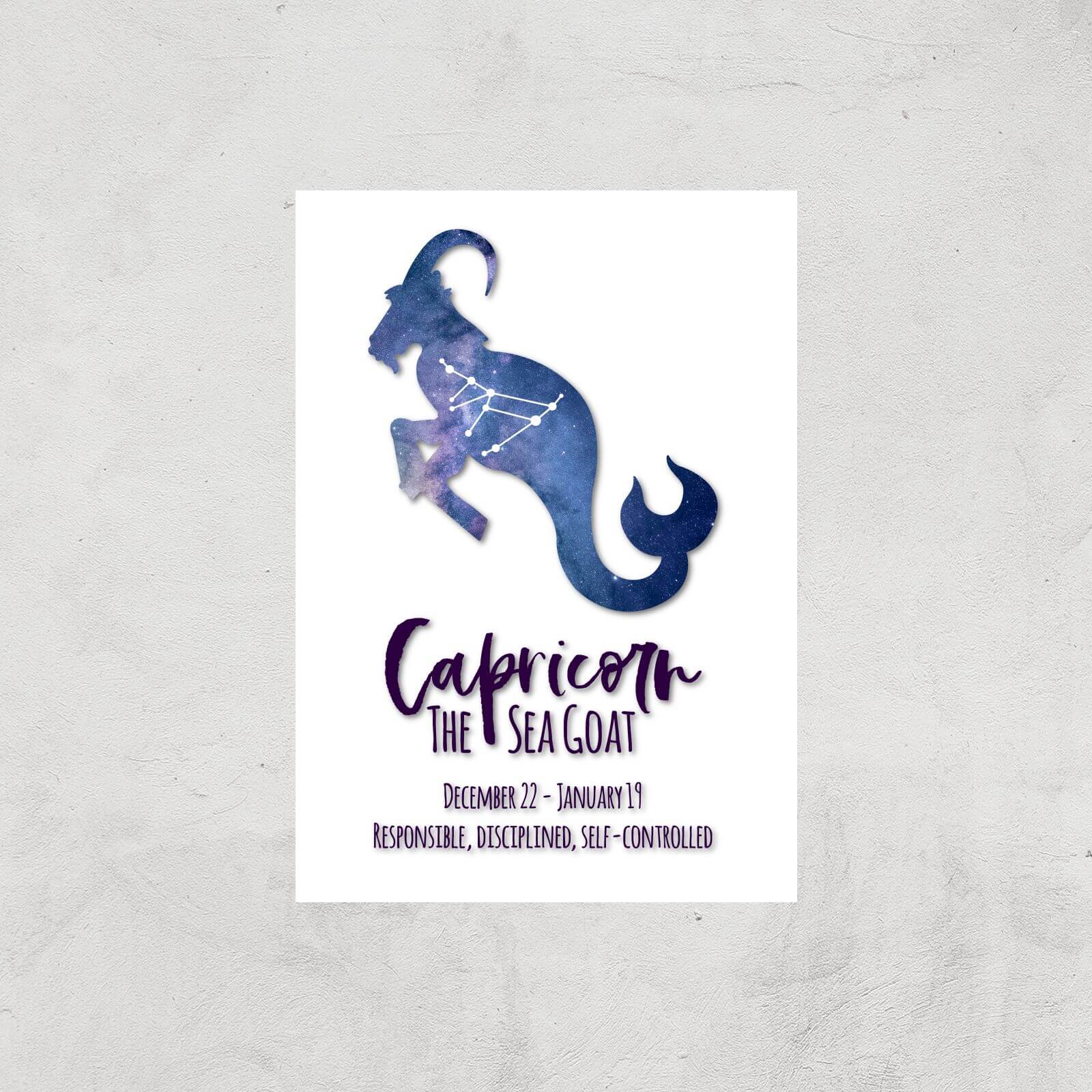 Capricorn The Sea Goat Giclée Art Print - A4 - Print Only