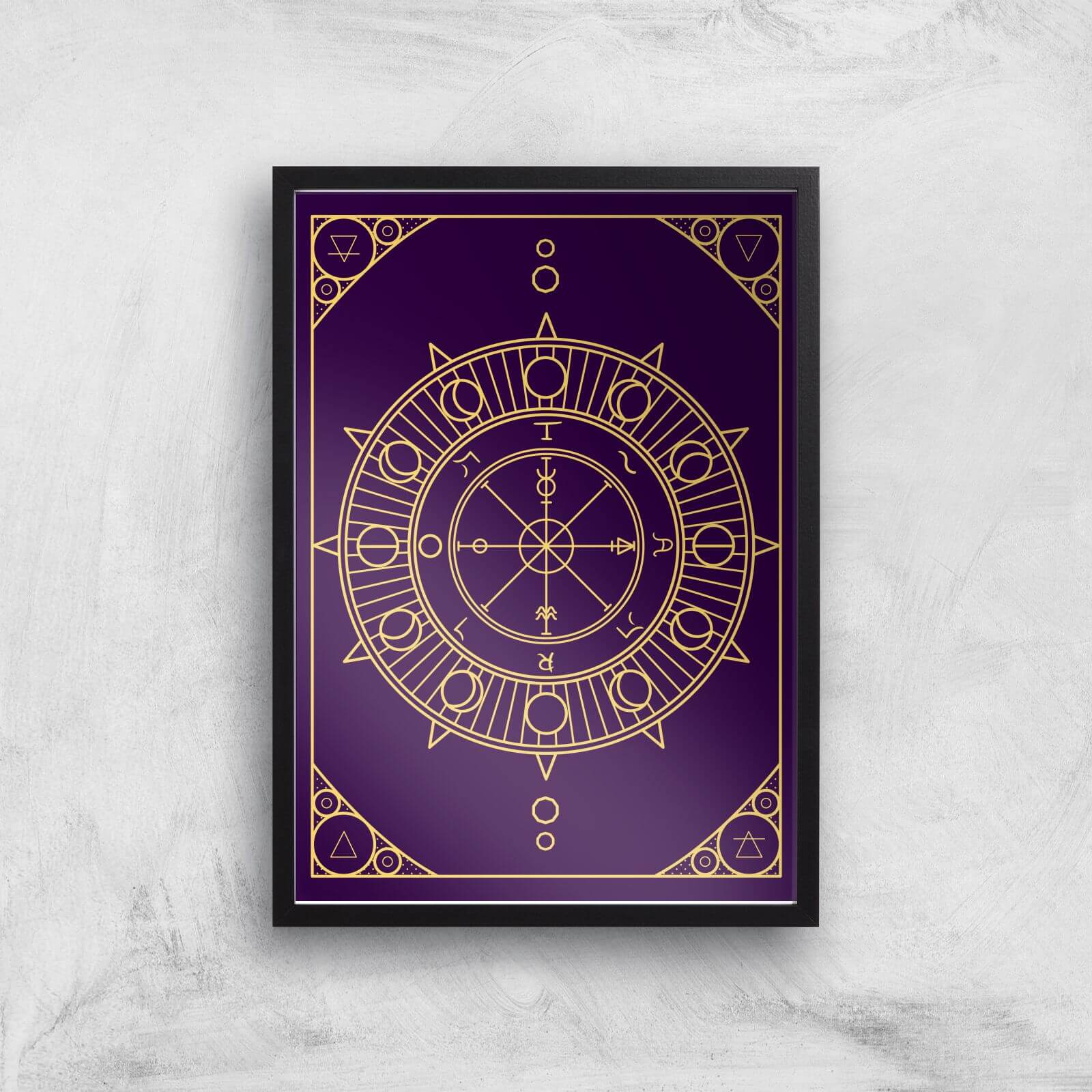 Decorative Wheel Of Fortune Giclée Art Print - A3 - Black Frame