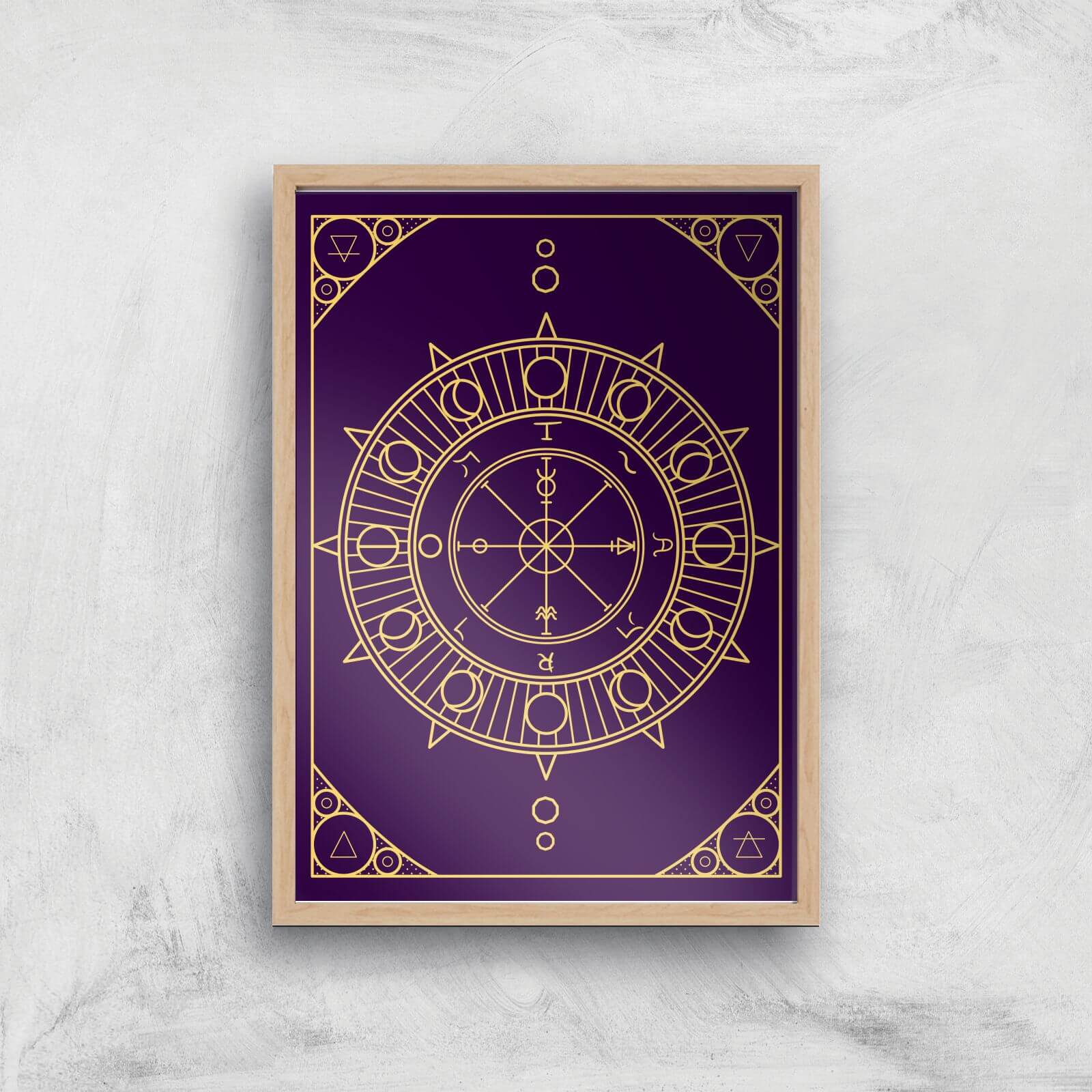 Decorative Wheel Of Fortune Giclée Art Print - A2 - Wooden Frame