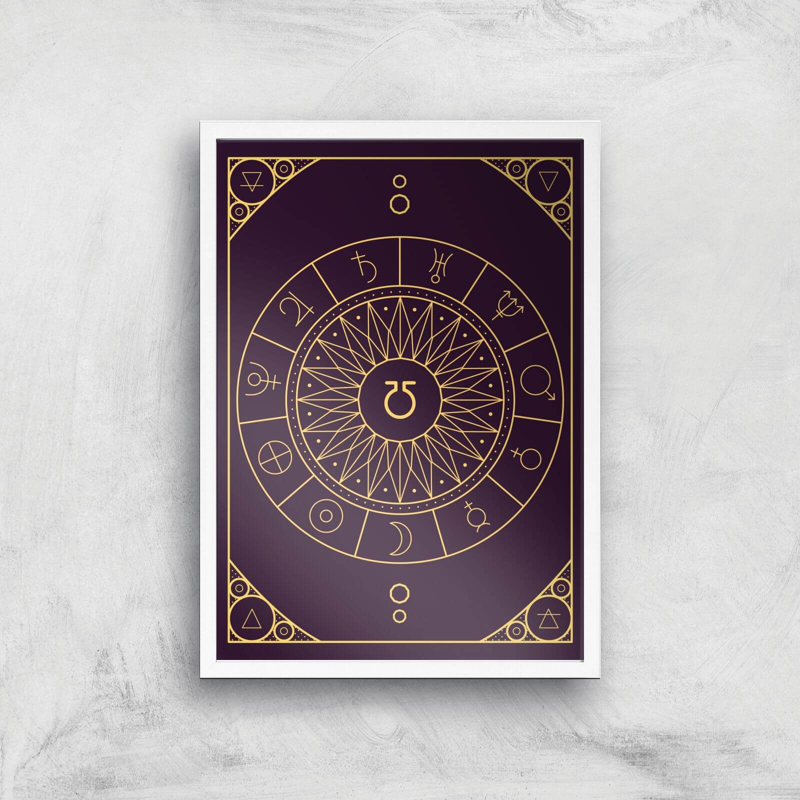 Decorative Planet Symbols Giclée Art Print - A2 - White Frame
