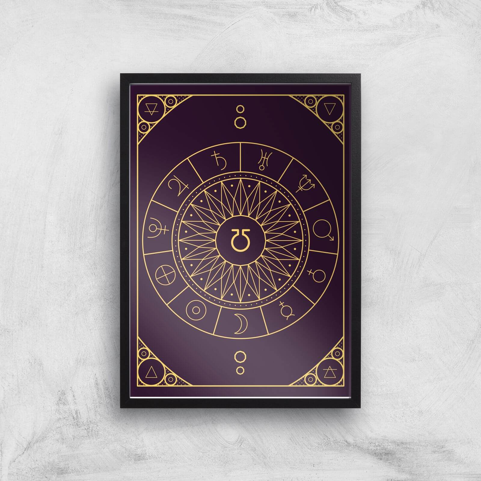 Decorative Planet Symbols Giclée Art Print - A2 - Black Frame