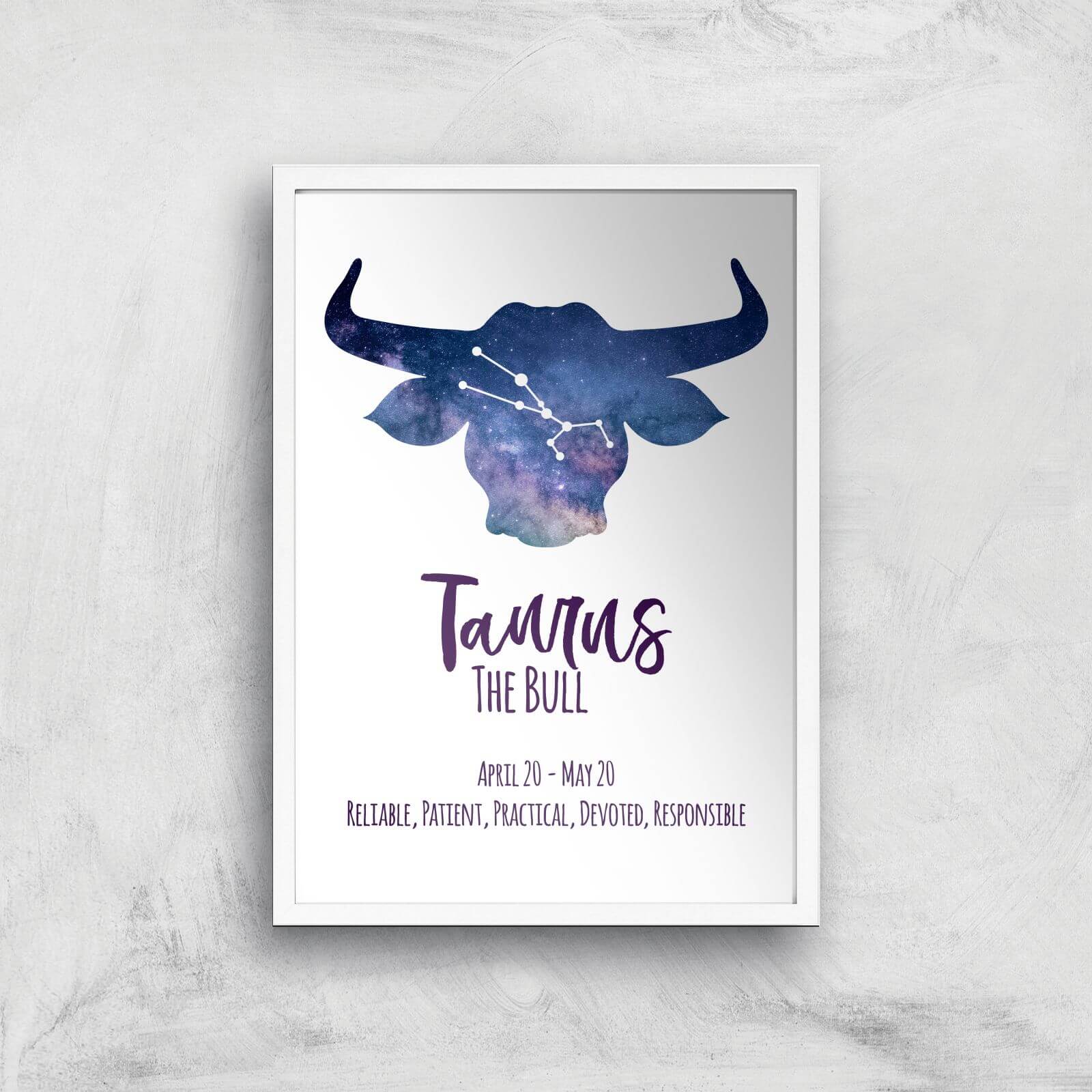Taurus The Bull Giclée Art Print - A2 - White Frame