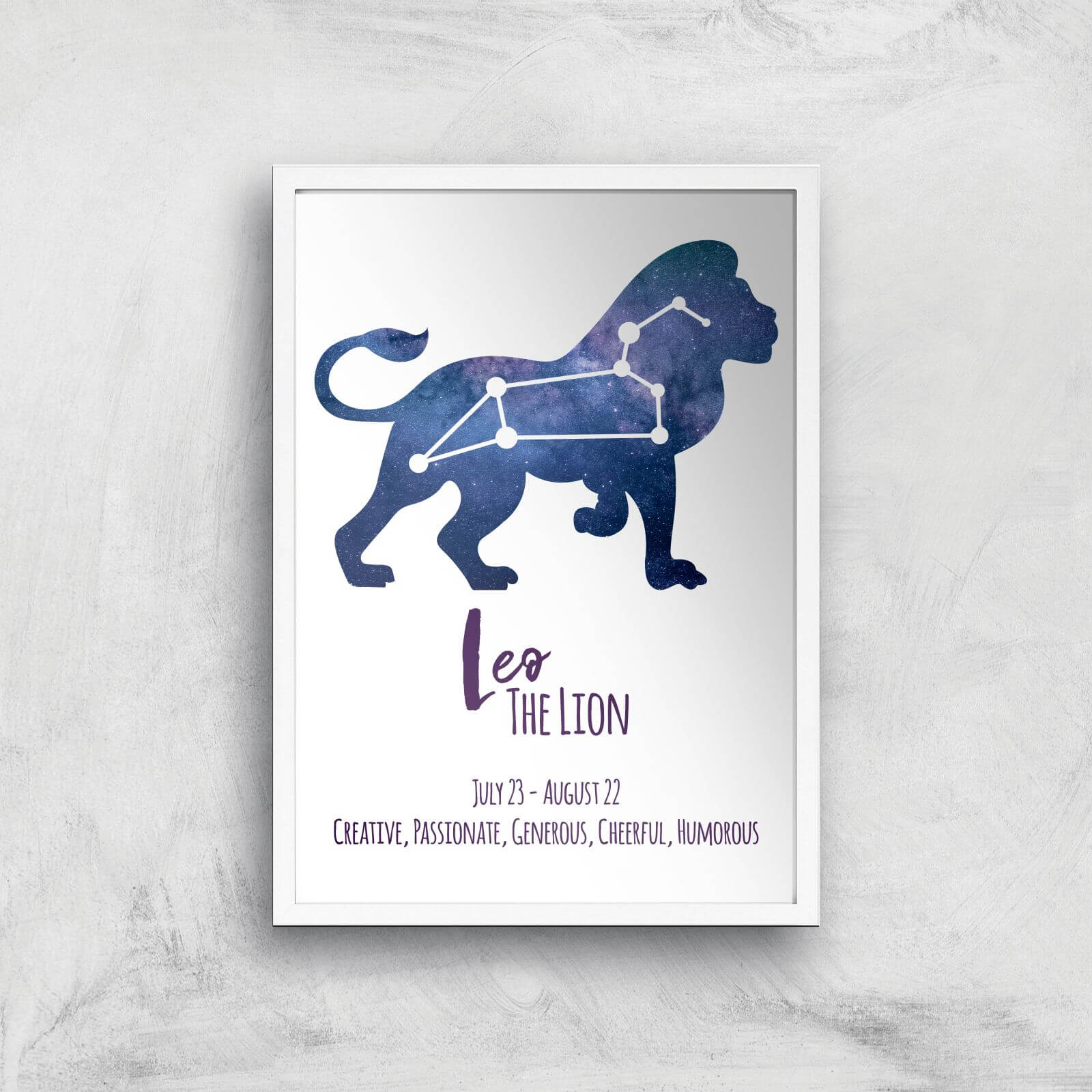 Leo The Lion Giclée Art Print - A3 - White Frame