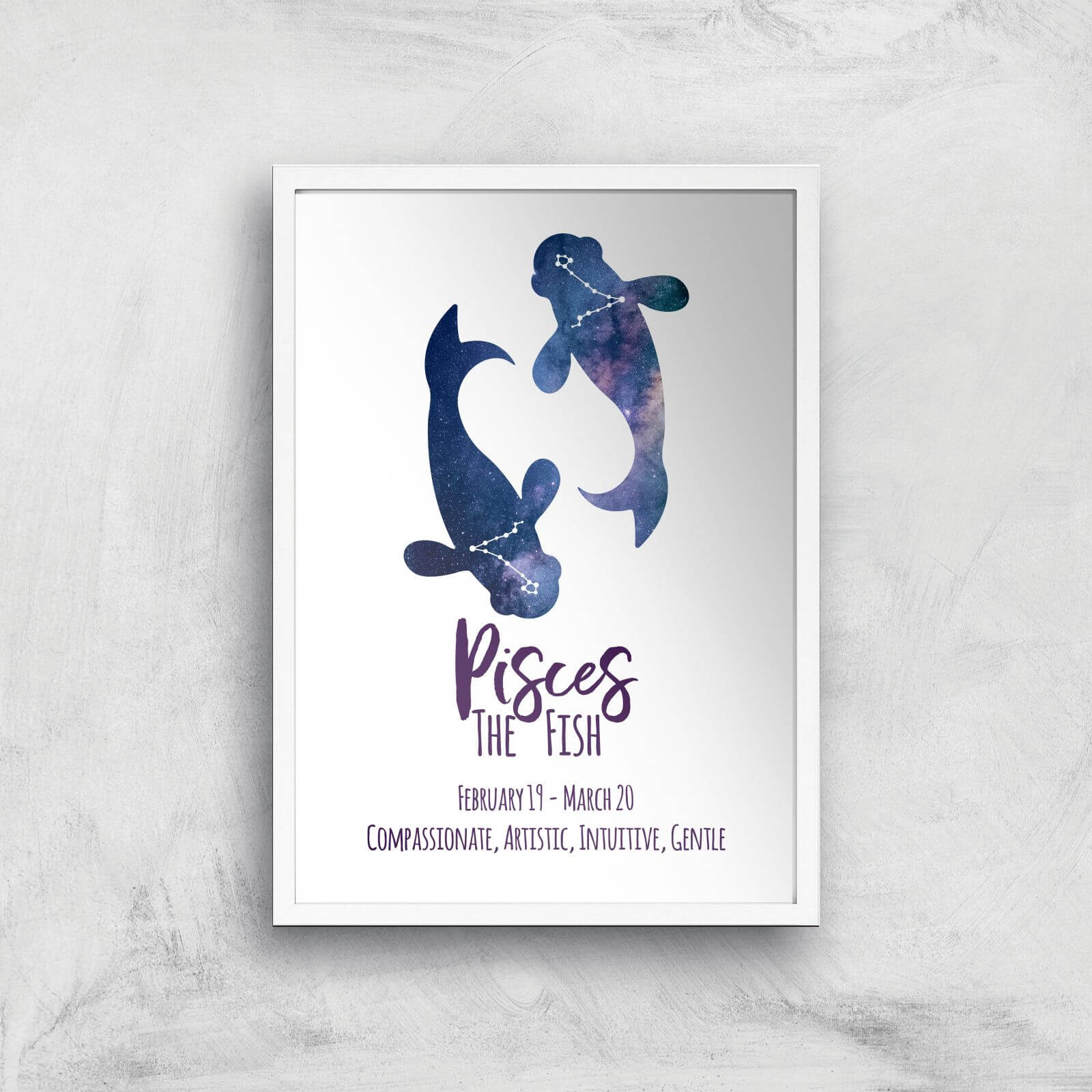Pisces The Fish Giclée Art Print - A3 - White Frame