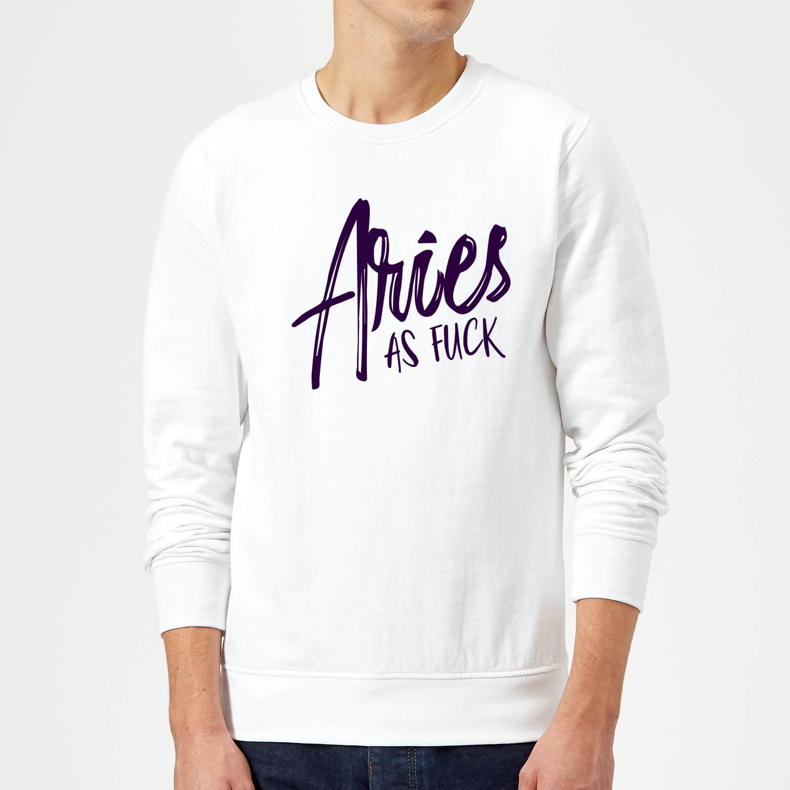 Aries As Fuck Sweatshirt - White - S - White
