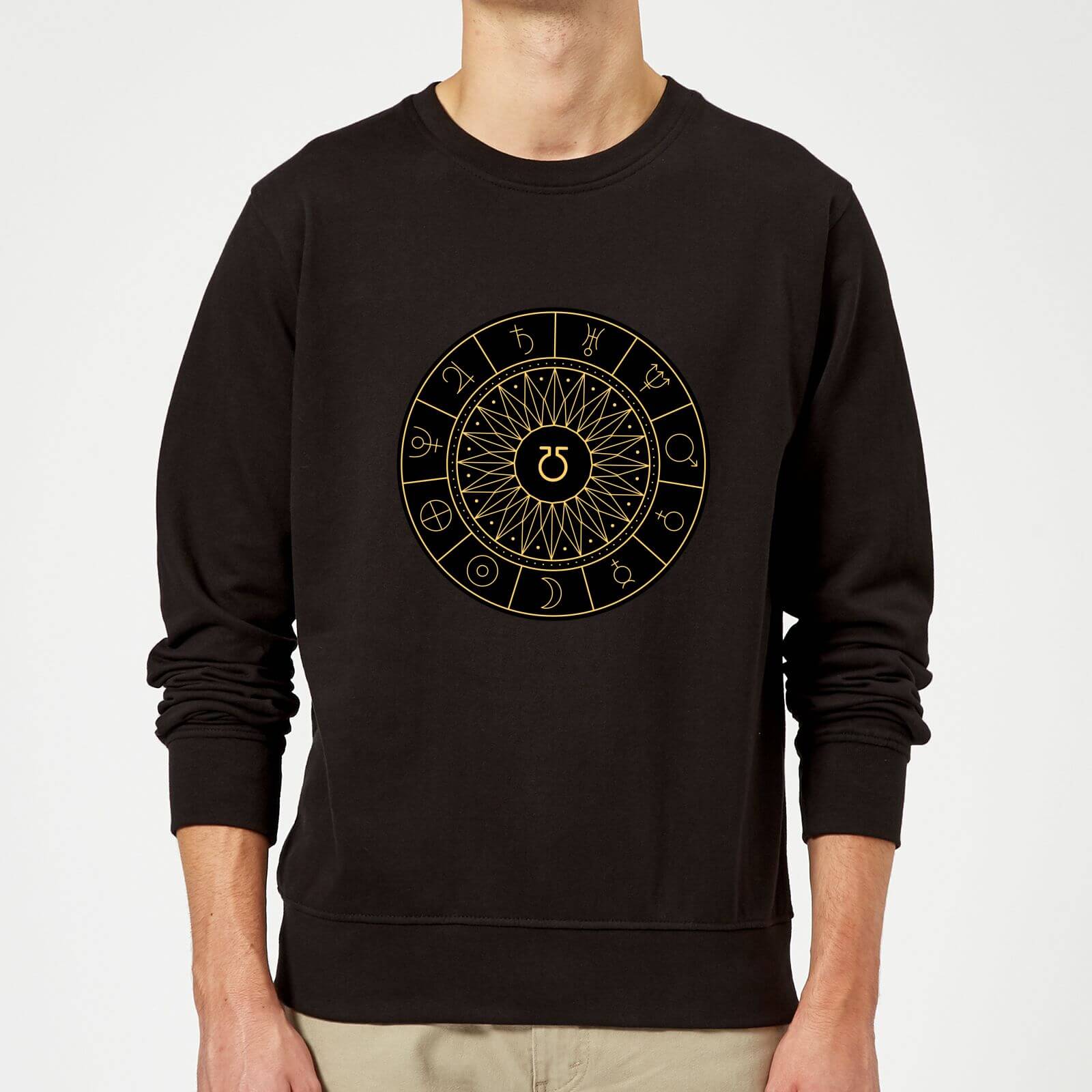 Decorative Planet Symbols Sweatshirt - Black - S - Black