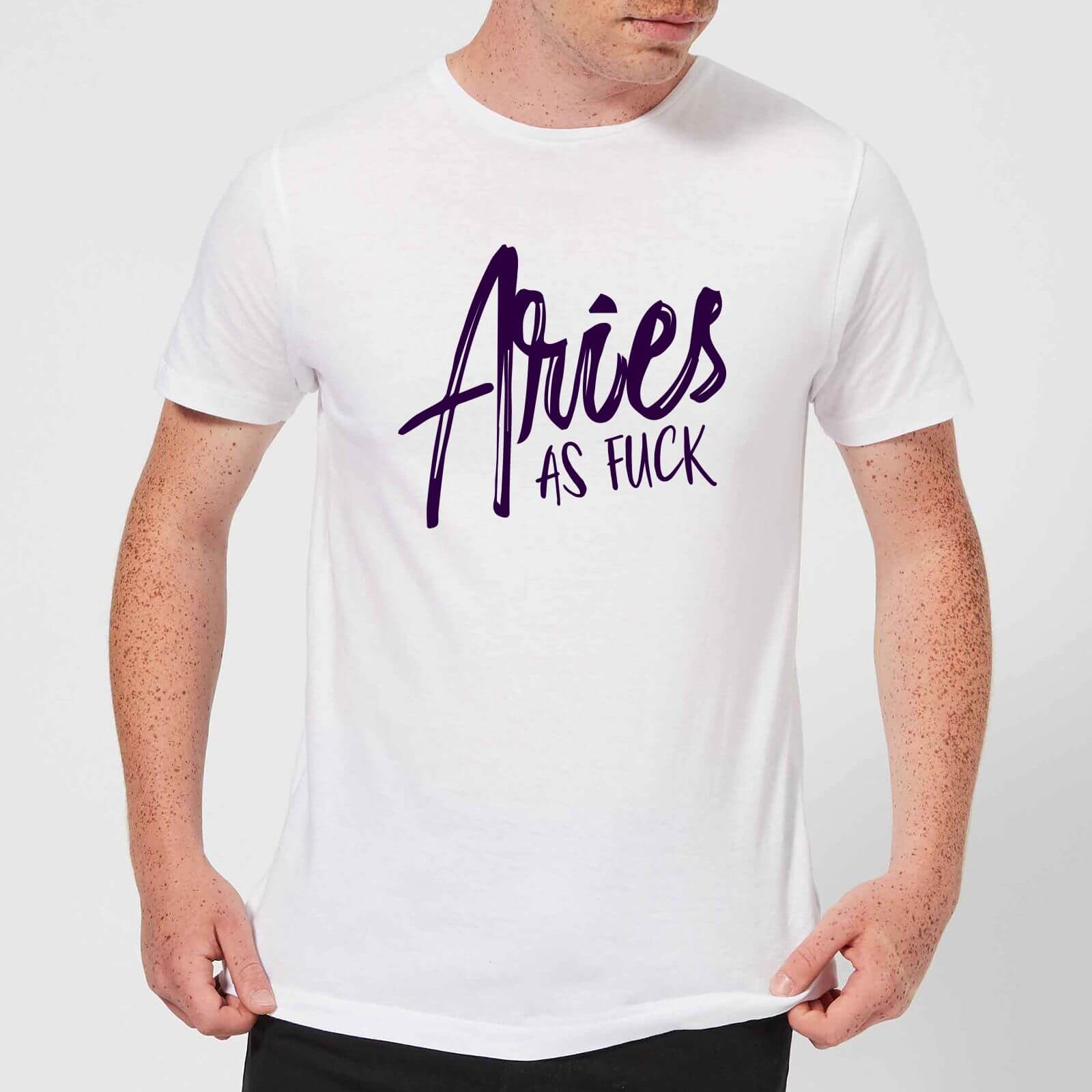 Aries As Fuck Men's T-Shirt - White - XS - White