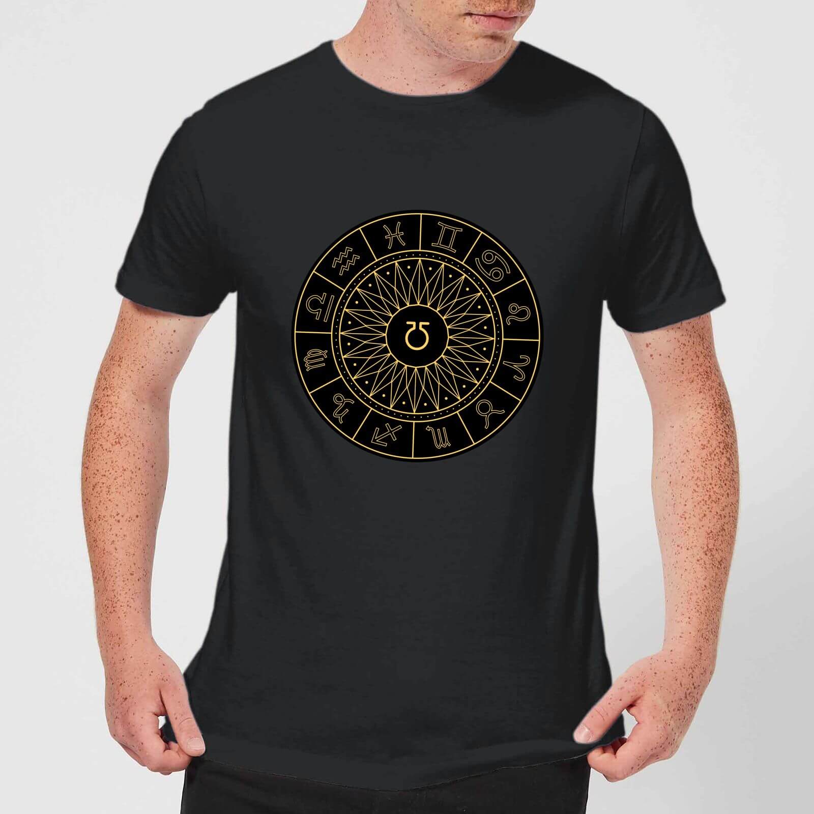 Decorative Horoscope Symbols Men's T-Shirt - Black - XS