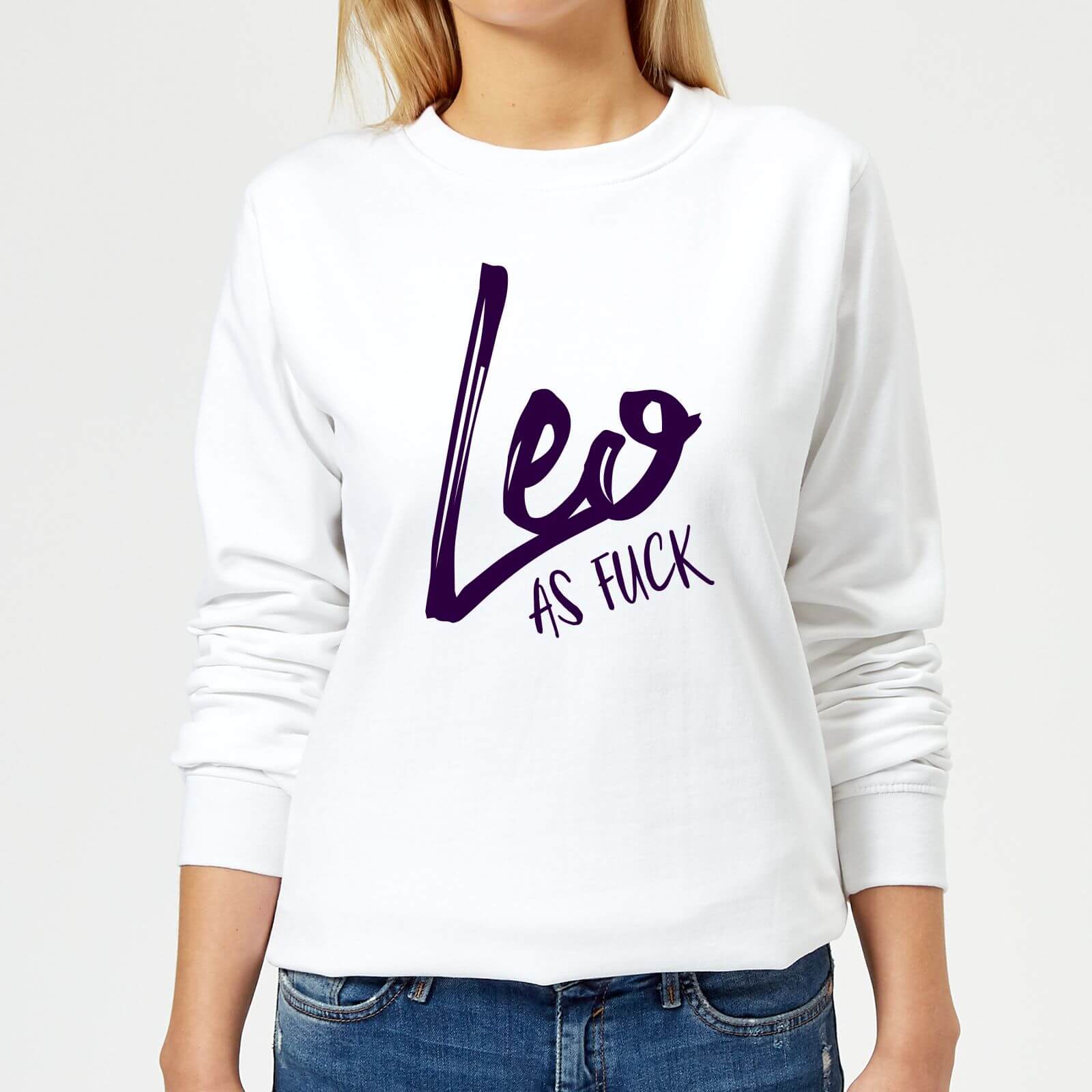 Leo As Fuck Women's Sweatshirt - White - XS - White