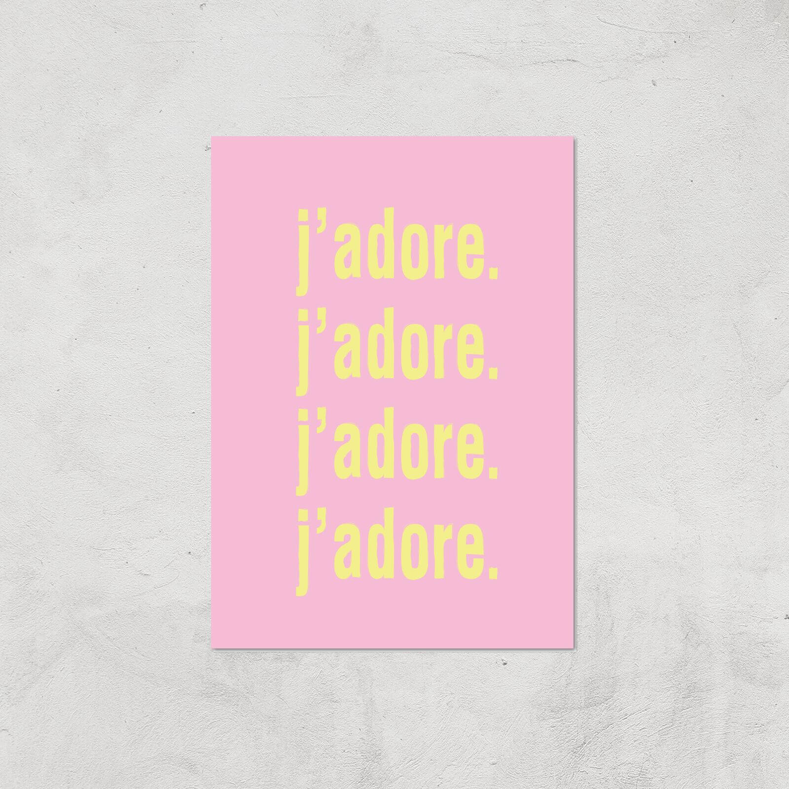 J'adore J'adore J'adore J'adore Giclee Art Print - A4 - Print Only