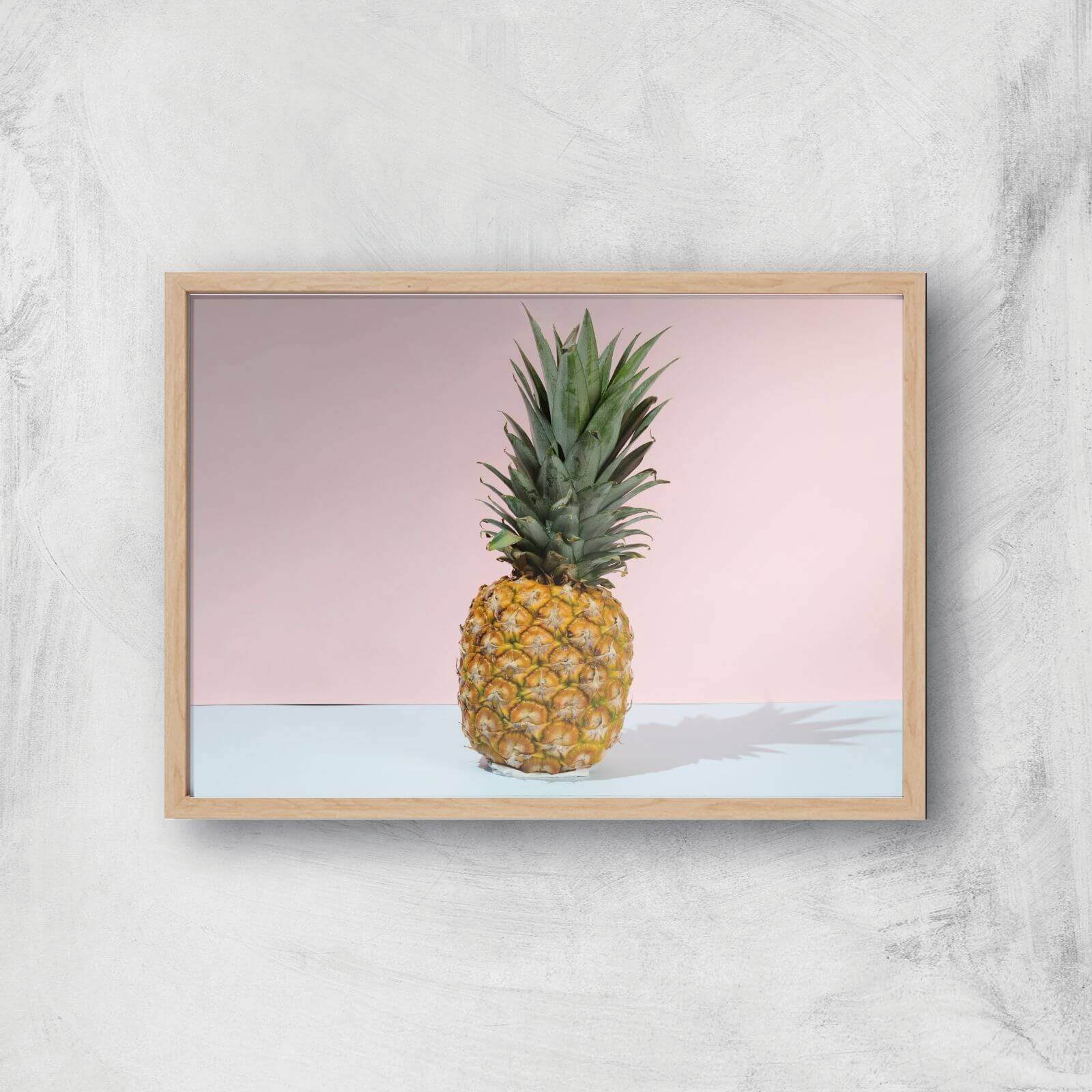 Pastel Pineapple Giclee Art Print - A4 - Wooden Frame