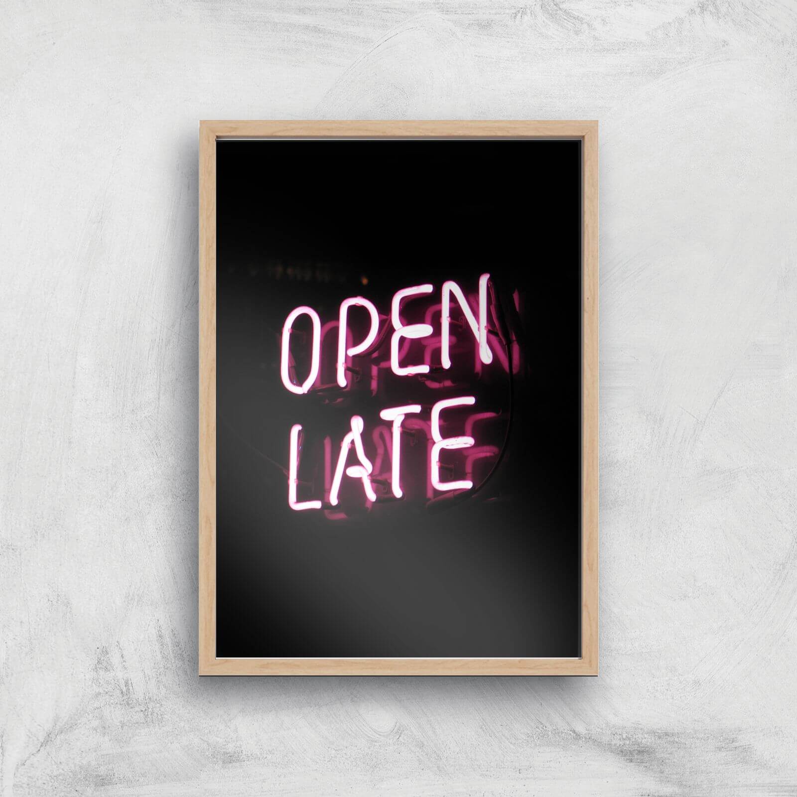 Open Late Giclee Art Print - A2 - Wooden Frame