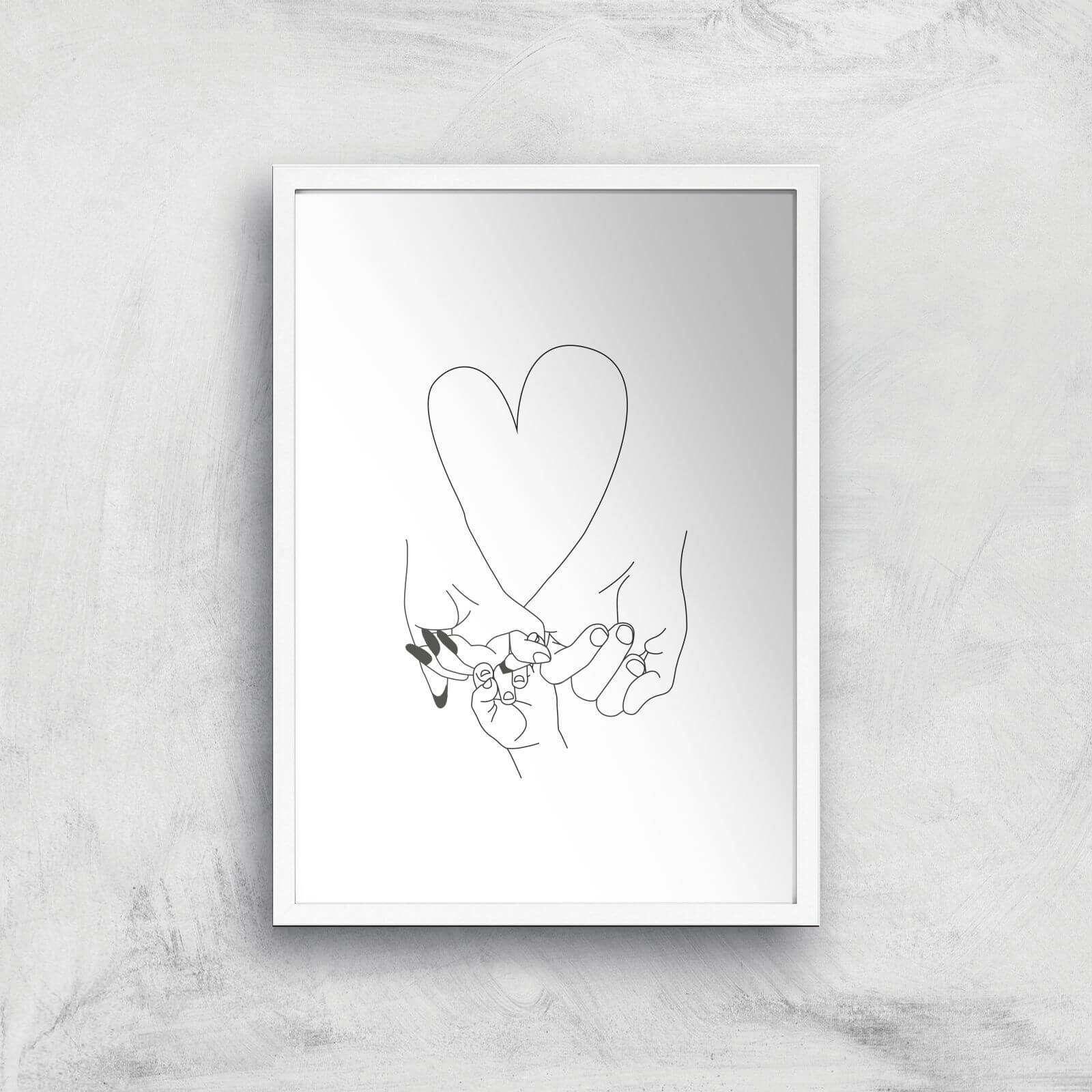 Parents Pinky Promise Giclee Art Print - A3 - White Frame