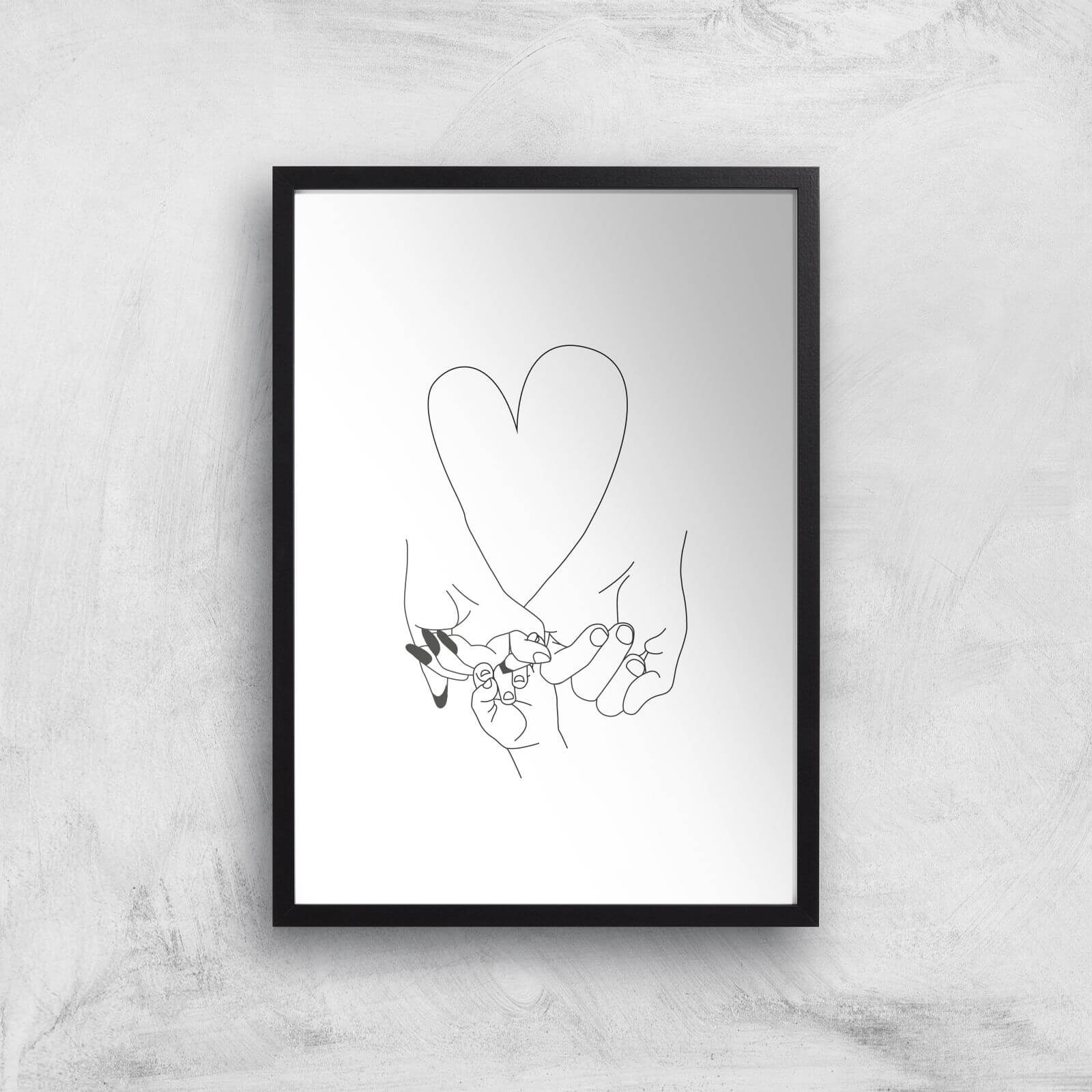 Parents Pinky Promise Giclee Art Print - A2 - Black Frame