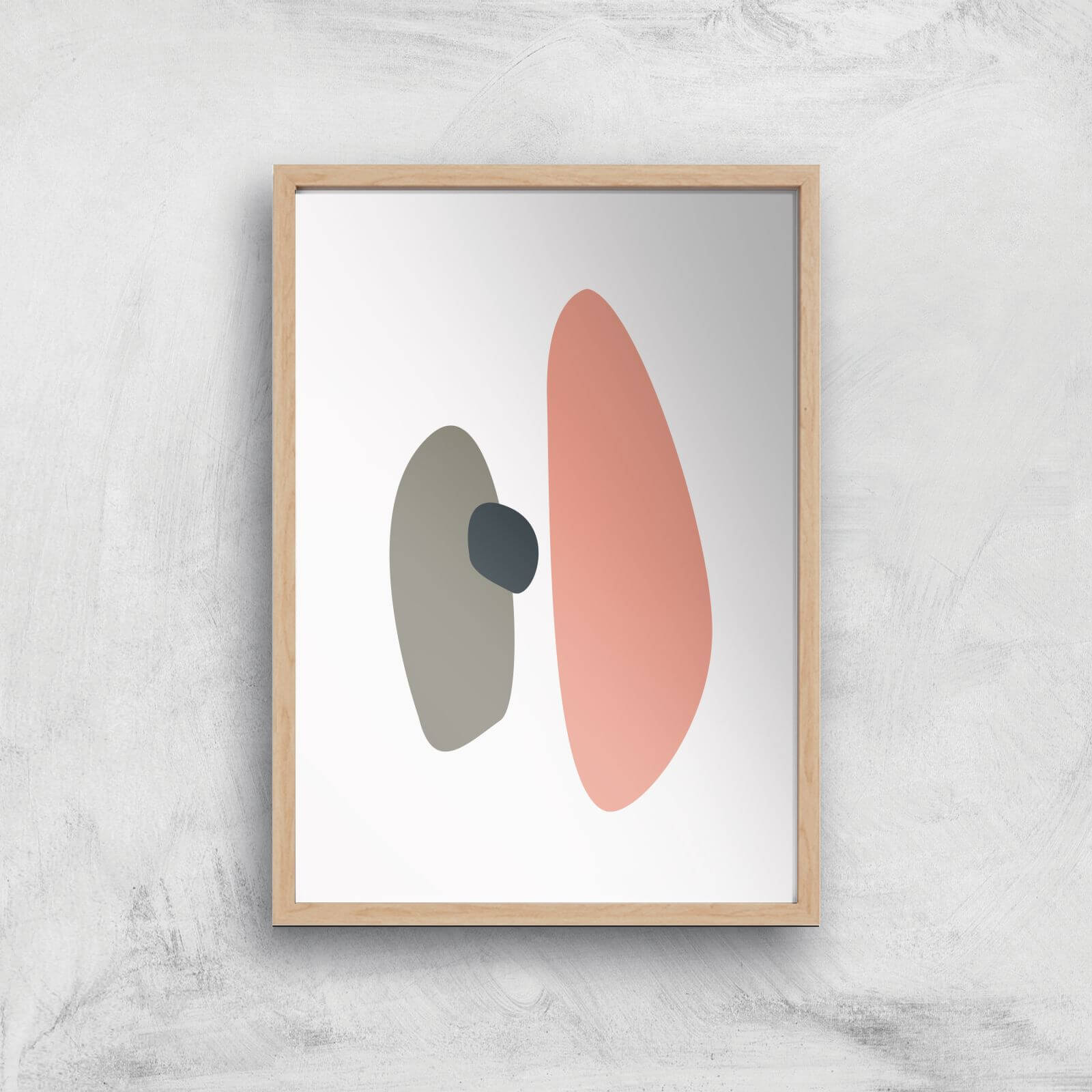 Stockholm Pink Grey Giclee Art Print - A4 - Wooden Frame