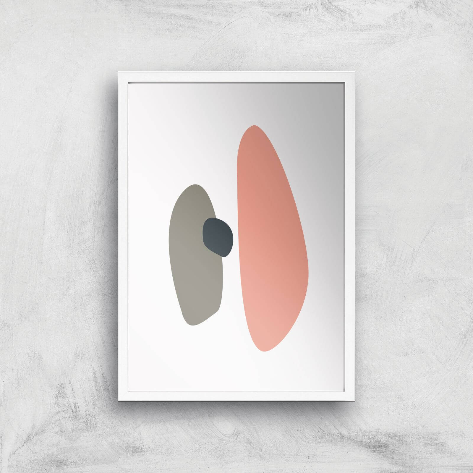 Stockholm Pink Grey Giclee Art Print - A3 - White Frame