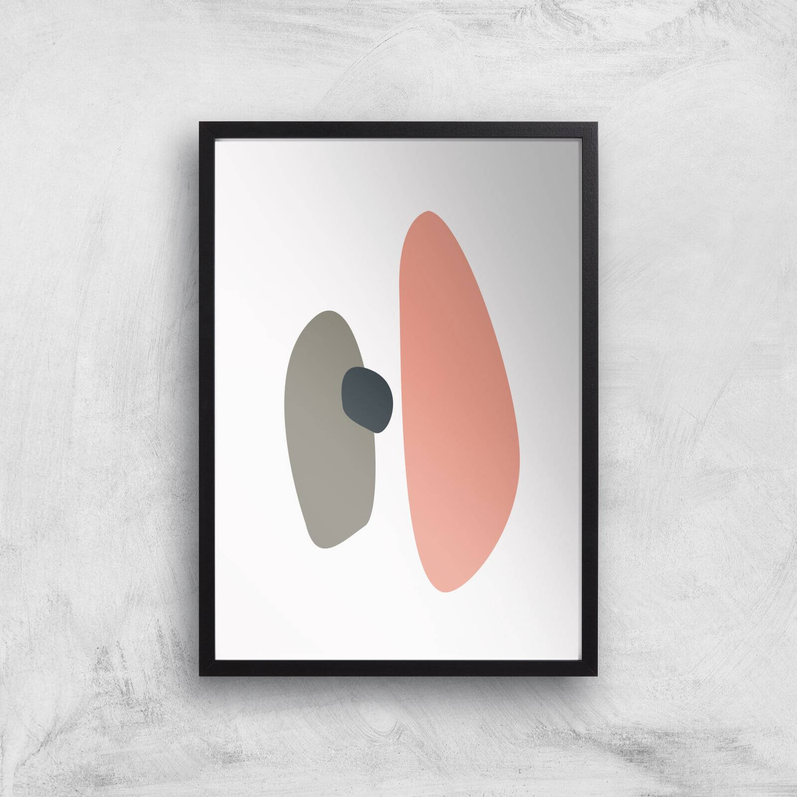 Stockholm Pink Grey Giclee Art Print - A3 - Black Frame