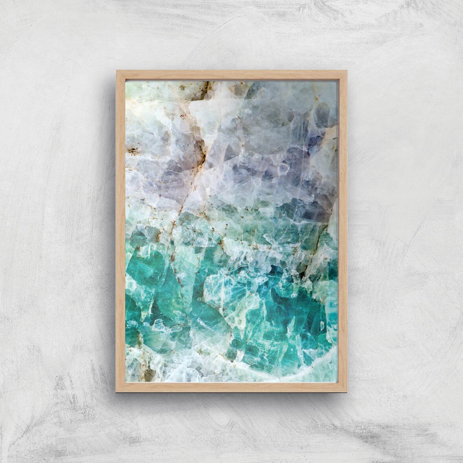 Turquoise Quartz Giclee Art Print - A2 - Wooden Frame