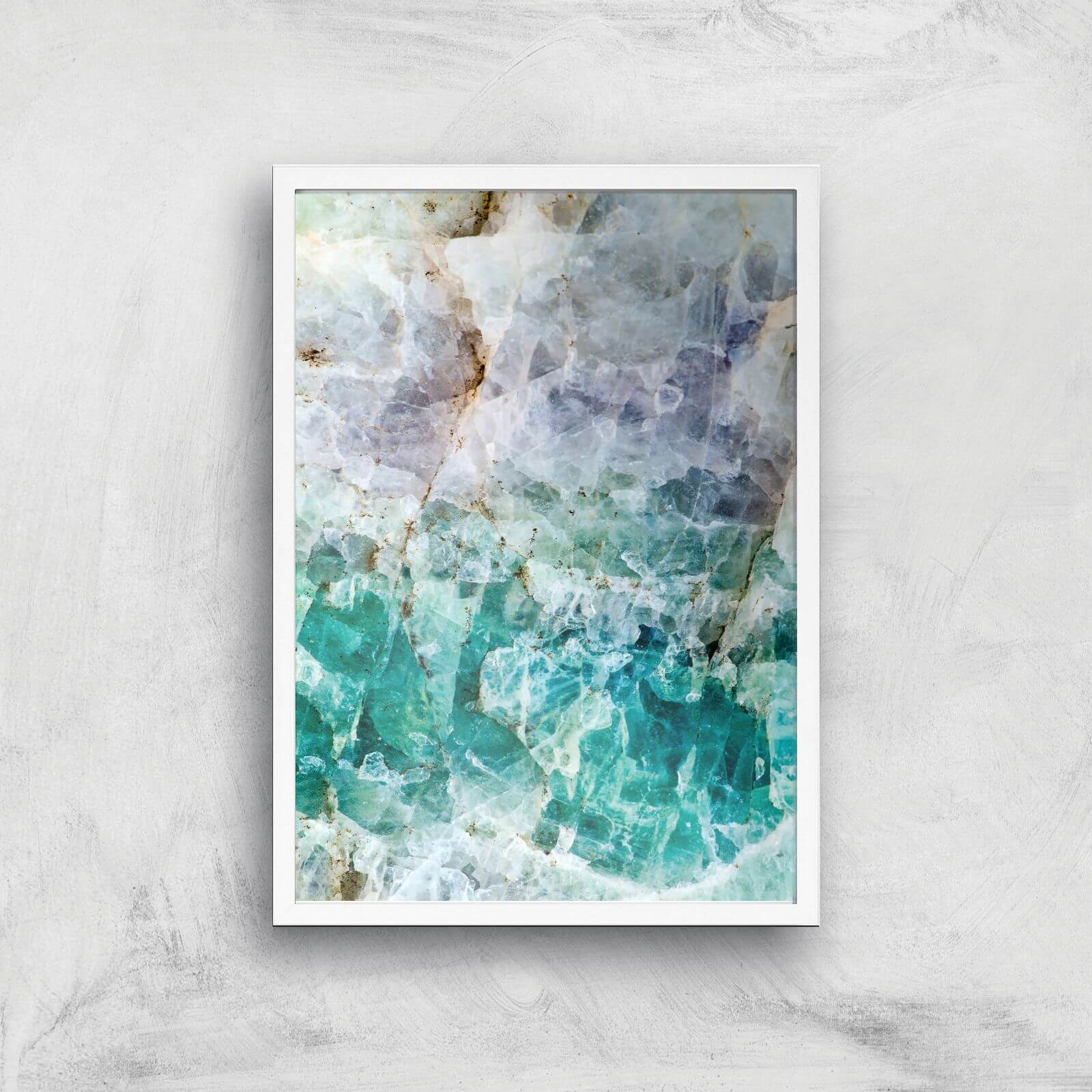 Turquoise Quartz Giclee Art Print - A2 - White Frame