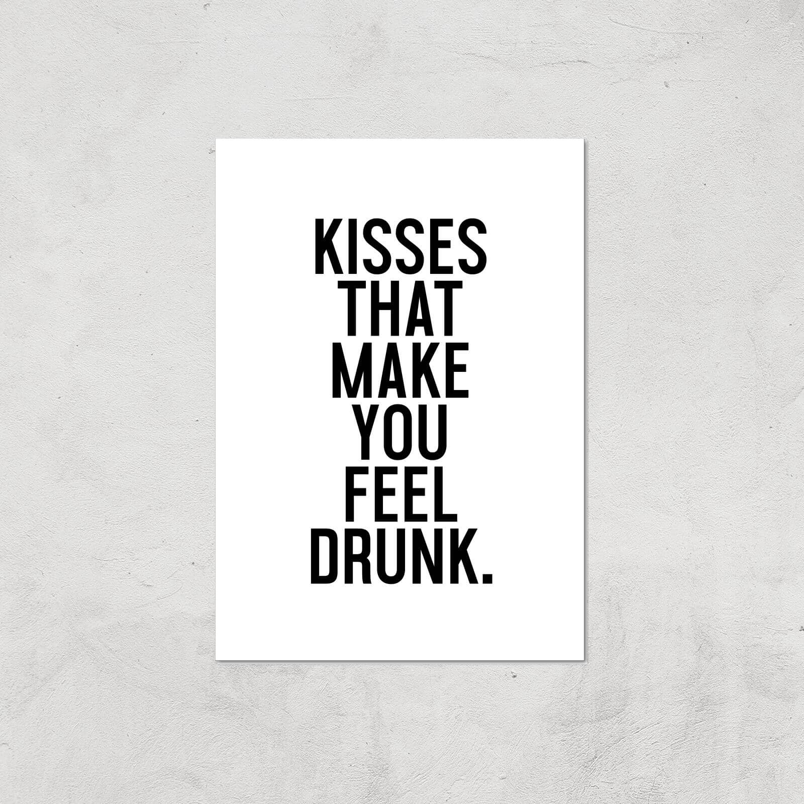 Kisses That Make You Feel Drunk Giclee Art Print - A3 - Print Only
