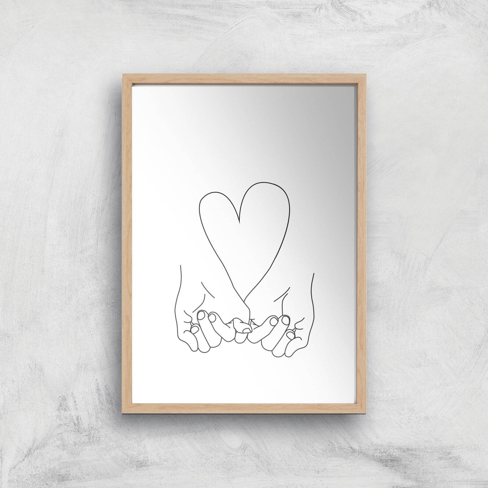 Pink Promise His + His Giclee Art Print - A4 - Wooden Frame