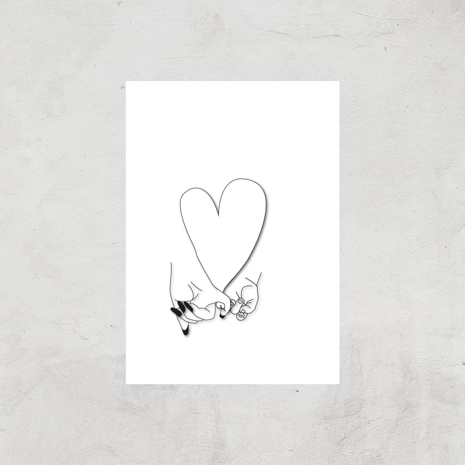 Pinky Promise Mother Baby Giclee Art Print - A4 - Print Only