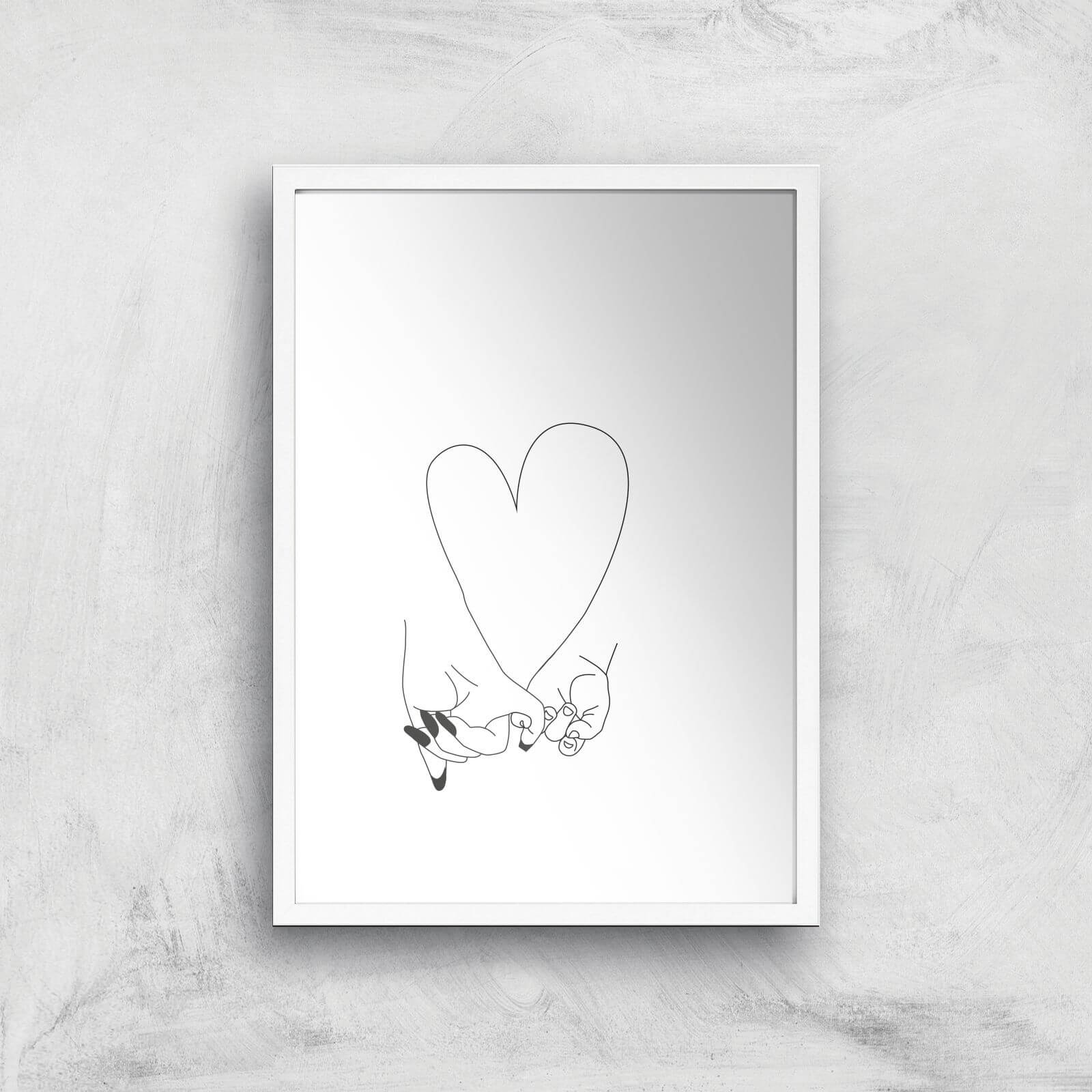 Pinky Promise Mother Baby Giclee Art Print - A2 - White Frame