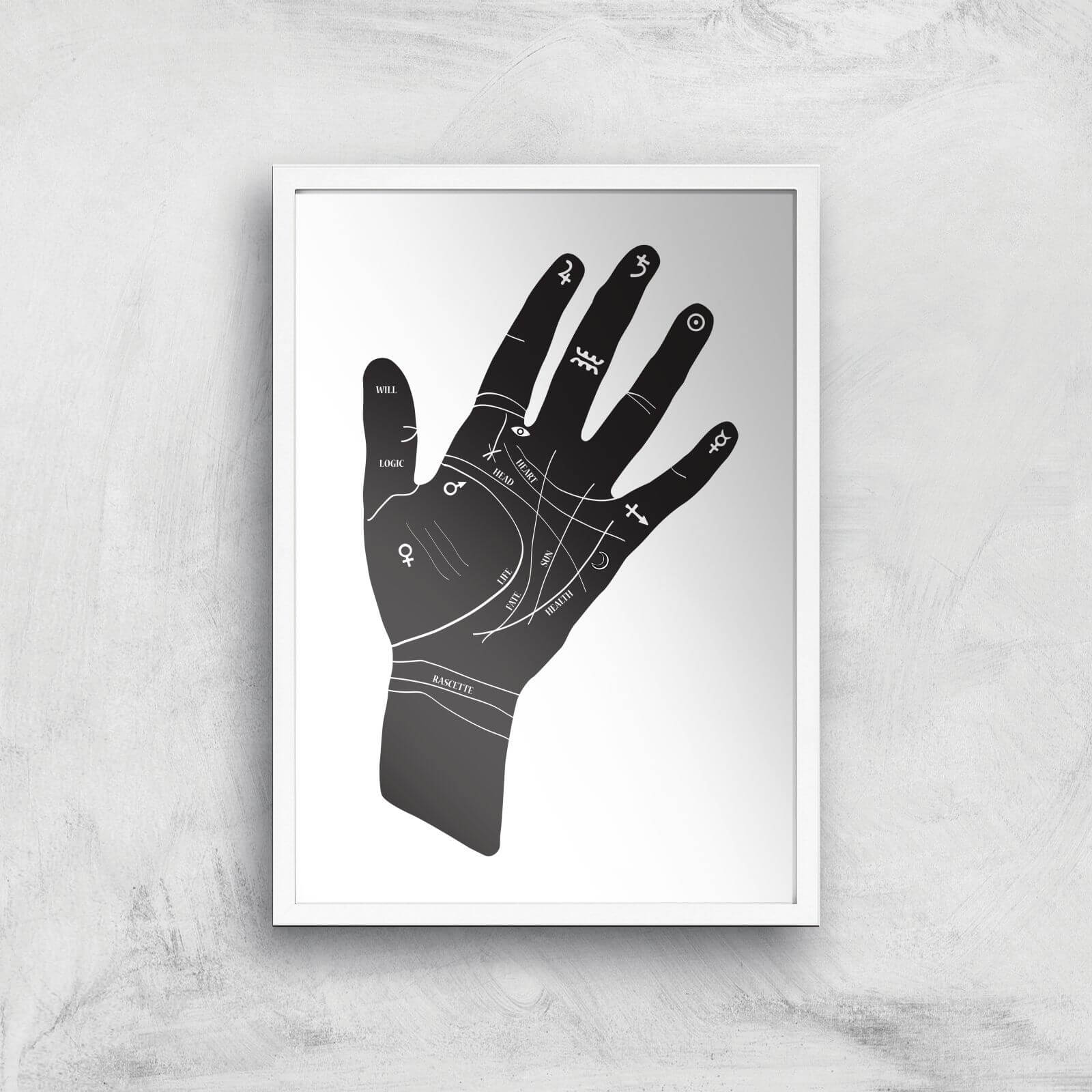 Palmistry Hand Symbols Giclee Art Print - A3 - White Frame