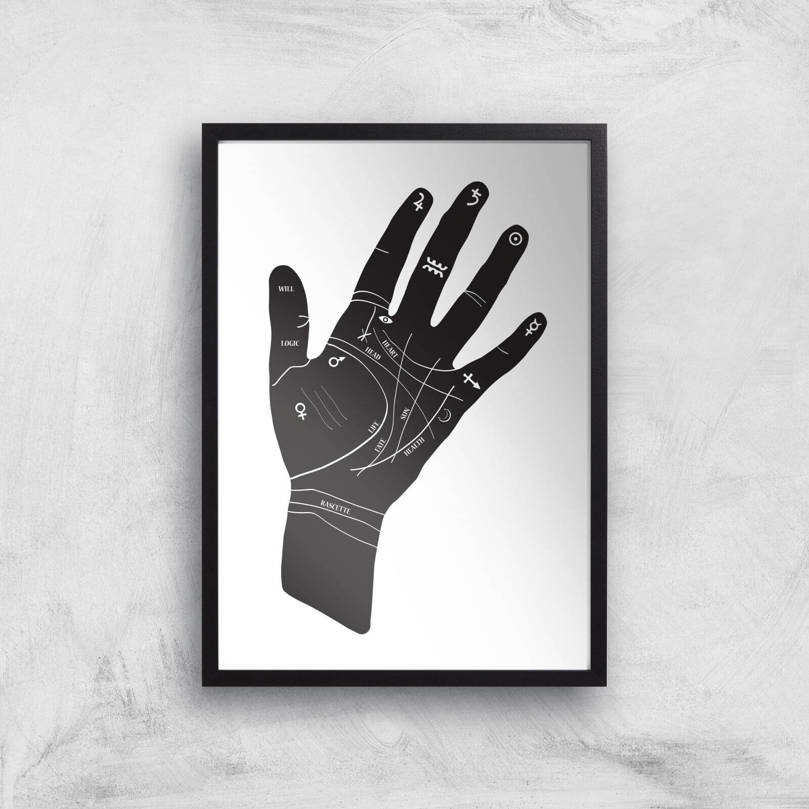 Palmistry Hand Symbols Giclee Art Print - A2 - Black Frame