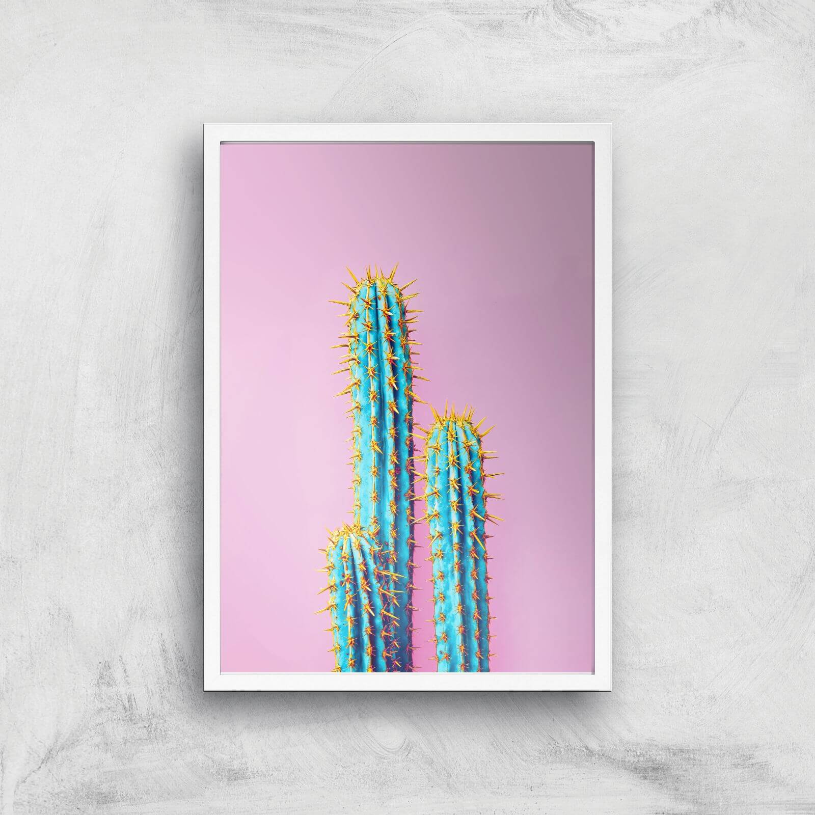 Flouro Cactus Giclee Art Print - A2 - White Frame