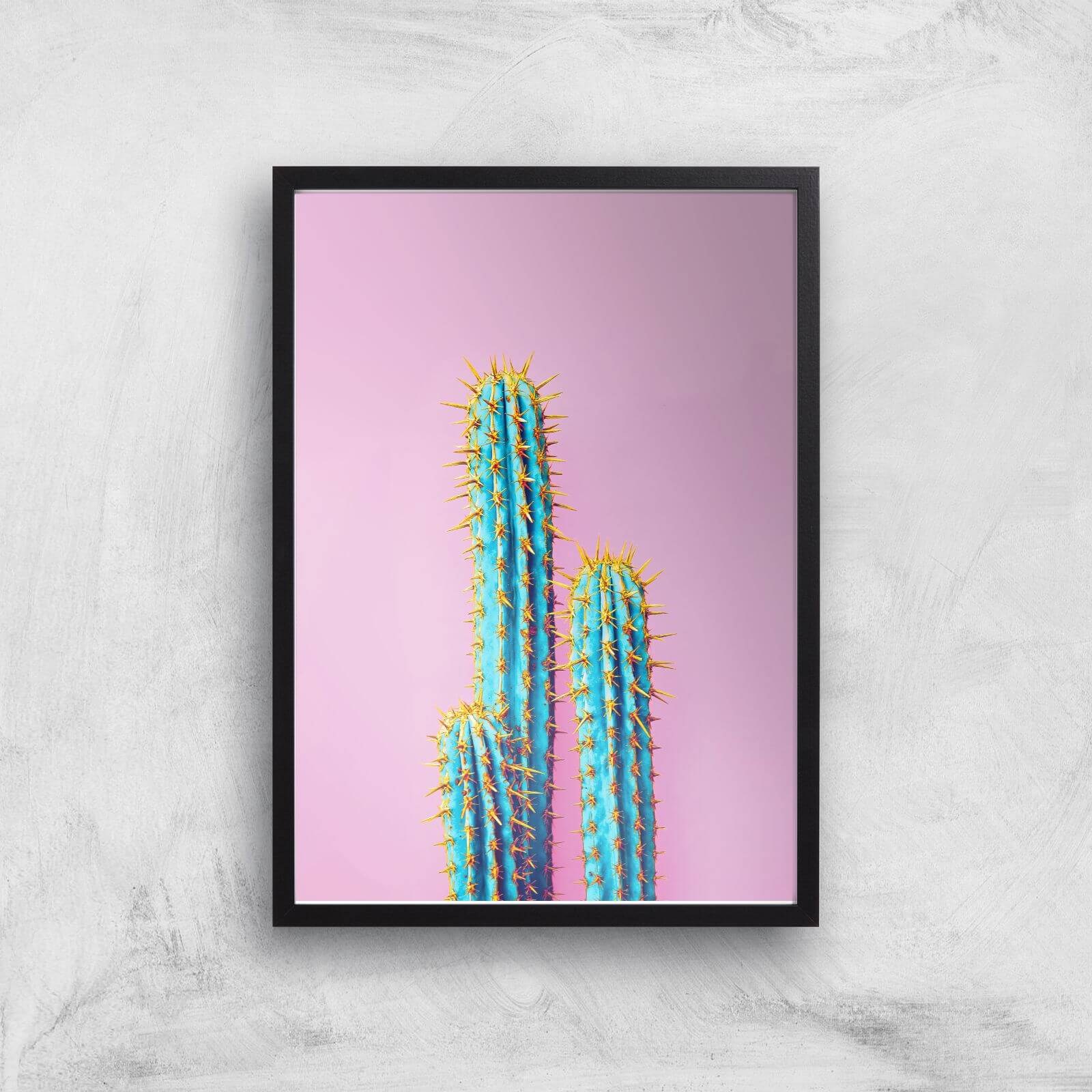 Flouro Cactus Giclee Art Print - A2 - Black Frame