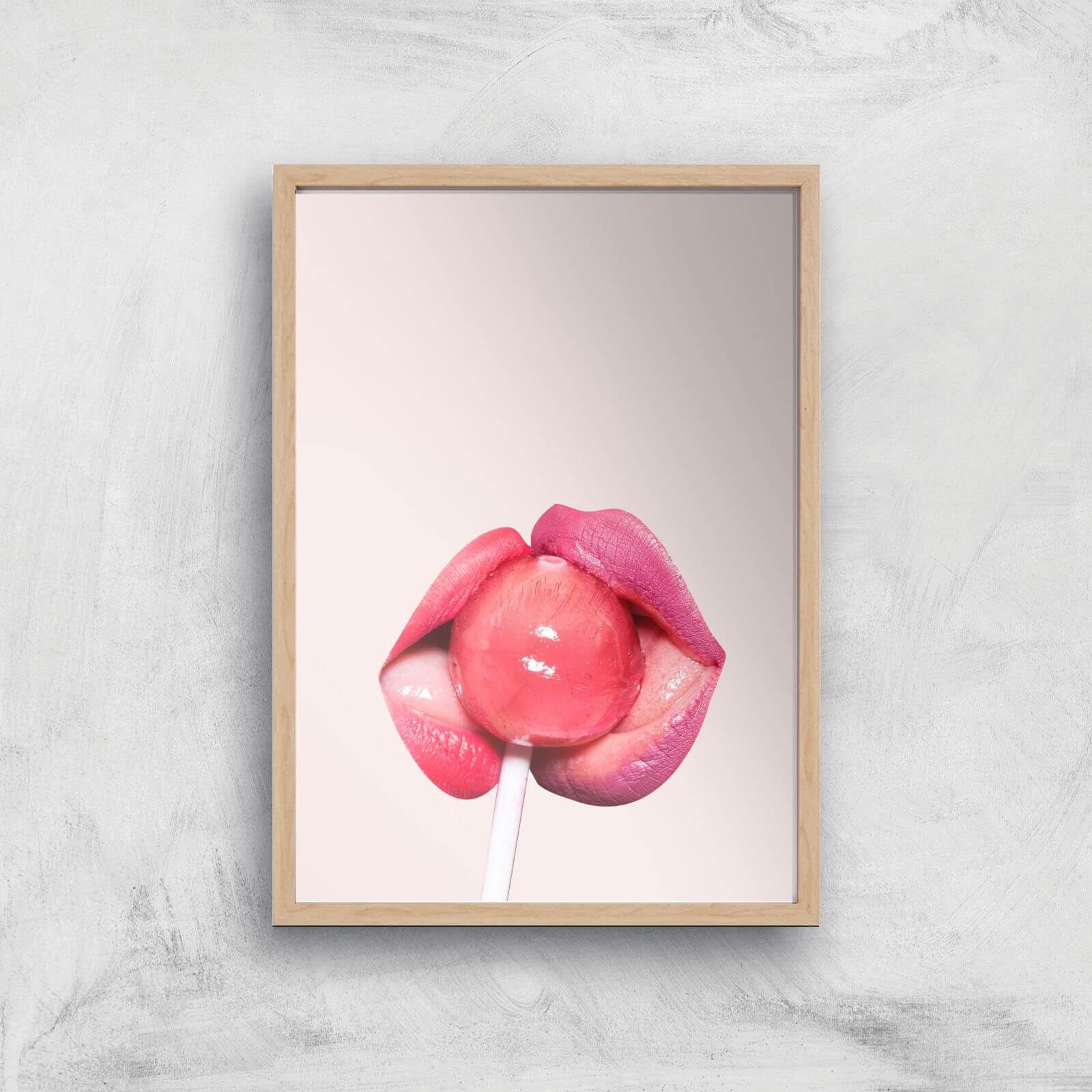 Lollipop Giclee Art Print - A4 - Wooden Frame