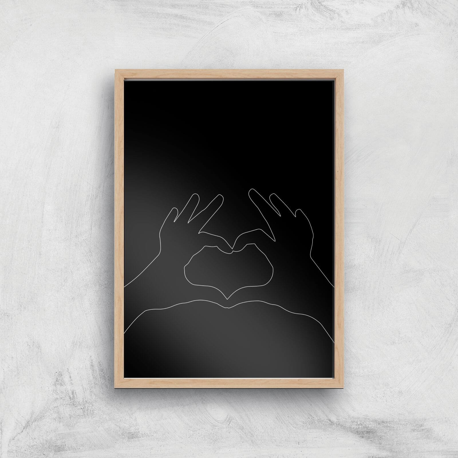 Crazy Giclee Art Print - A4 - Wooden Frame