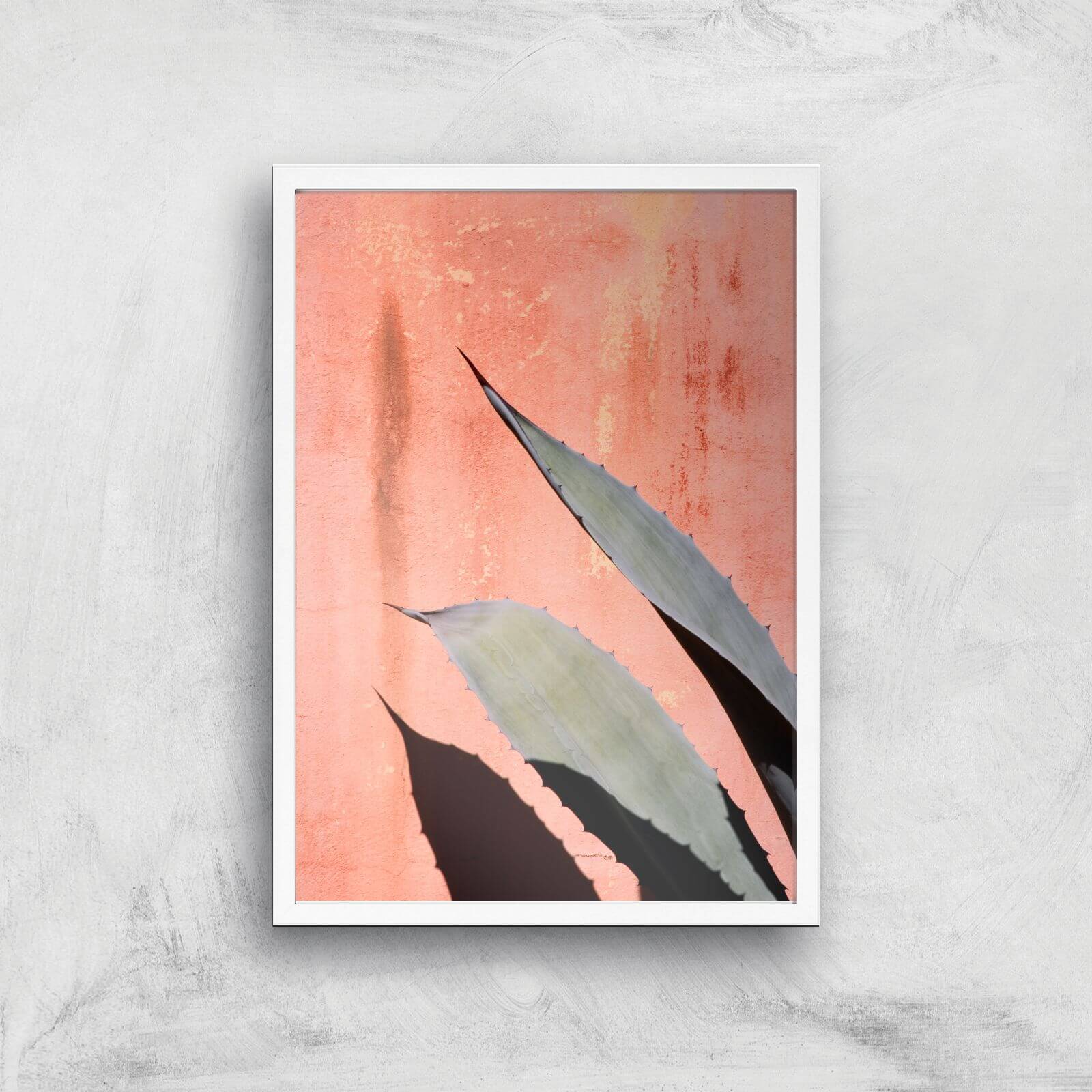 Peach Cactus Giclee Art Print - A3 - White Frame