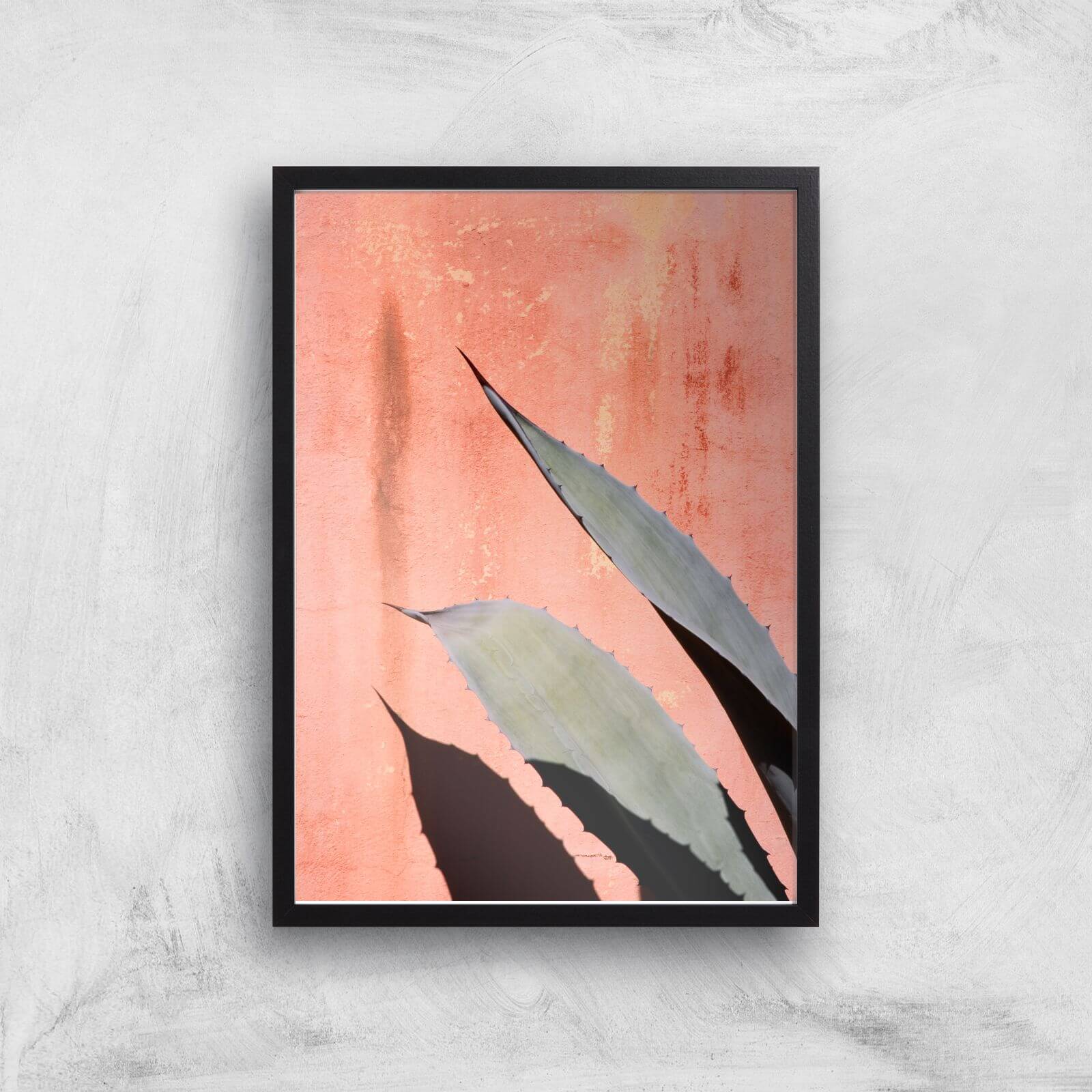 Peach Cactus Giclee Art Print - A2 - Black Frame