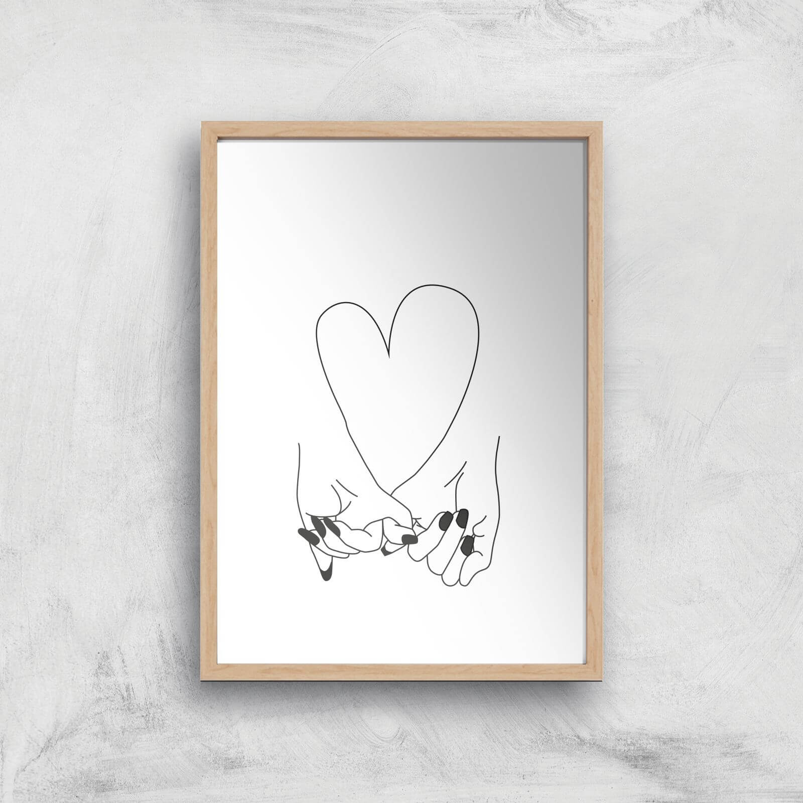 Pinky Promise Her + Her Giclee Art Print - A3 - Wooden Frame