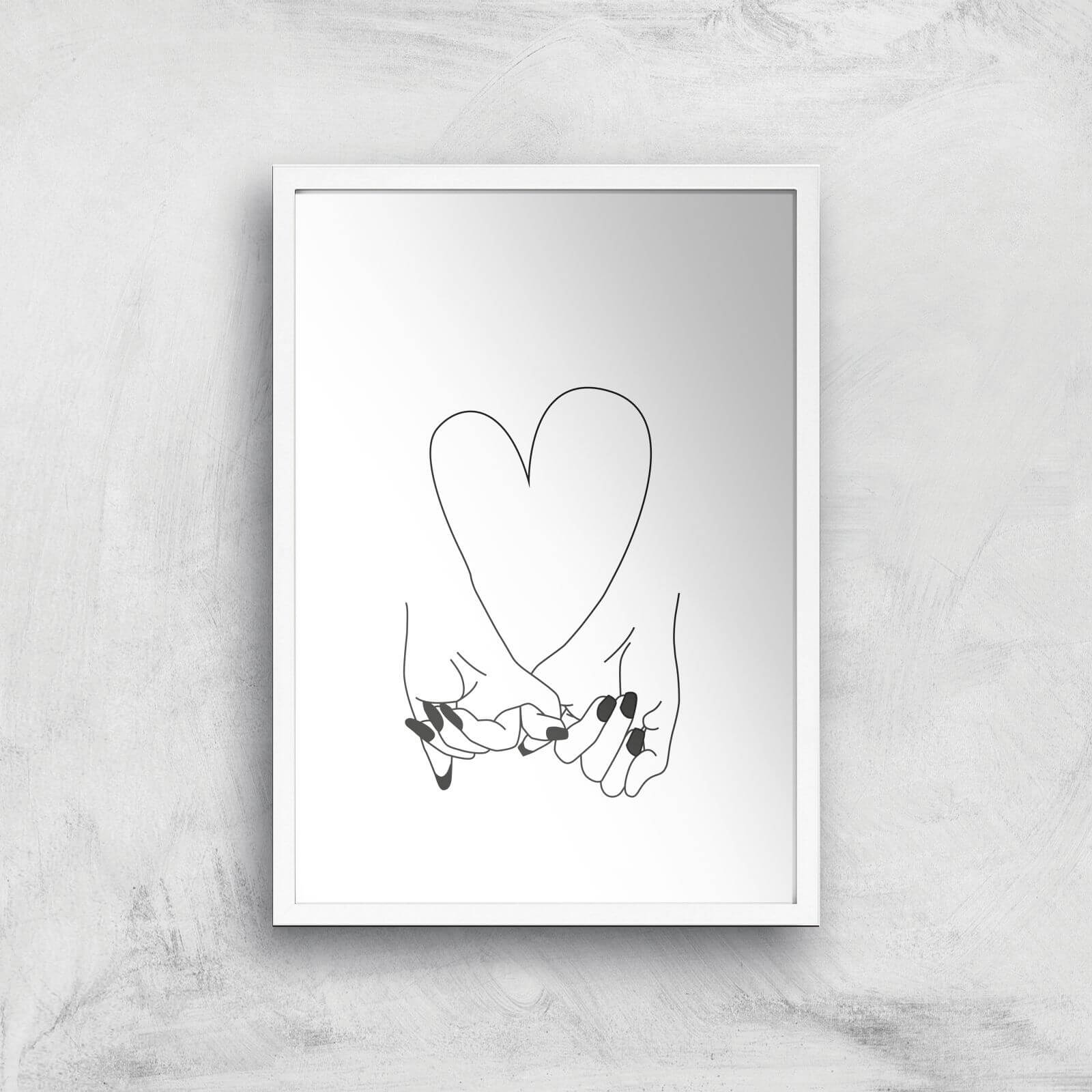 Pinky Promise Her + Her Giclee Art Print - A2 - White Frame