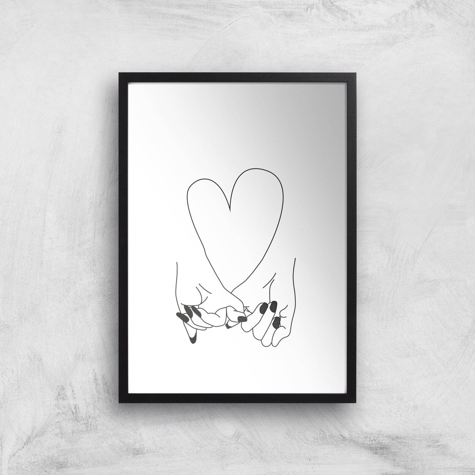 Pinky Promise Her + Her Giclee Art Print - A2 - Black Frame