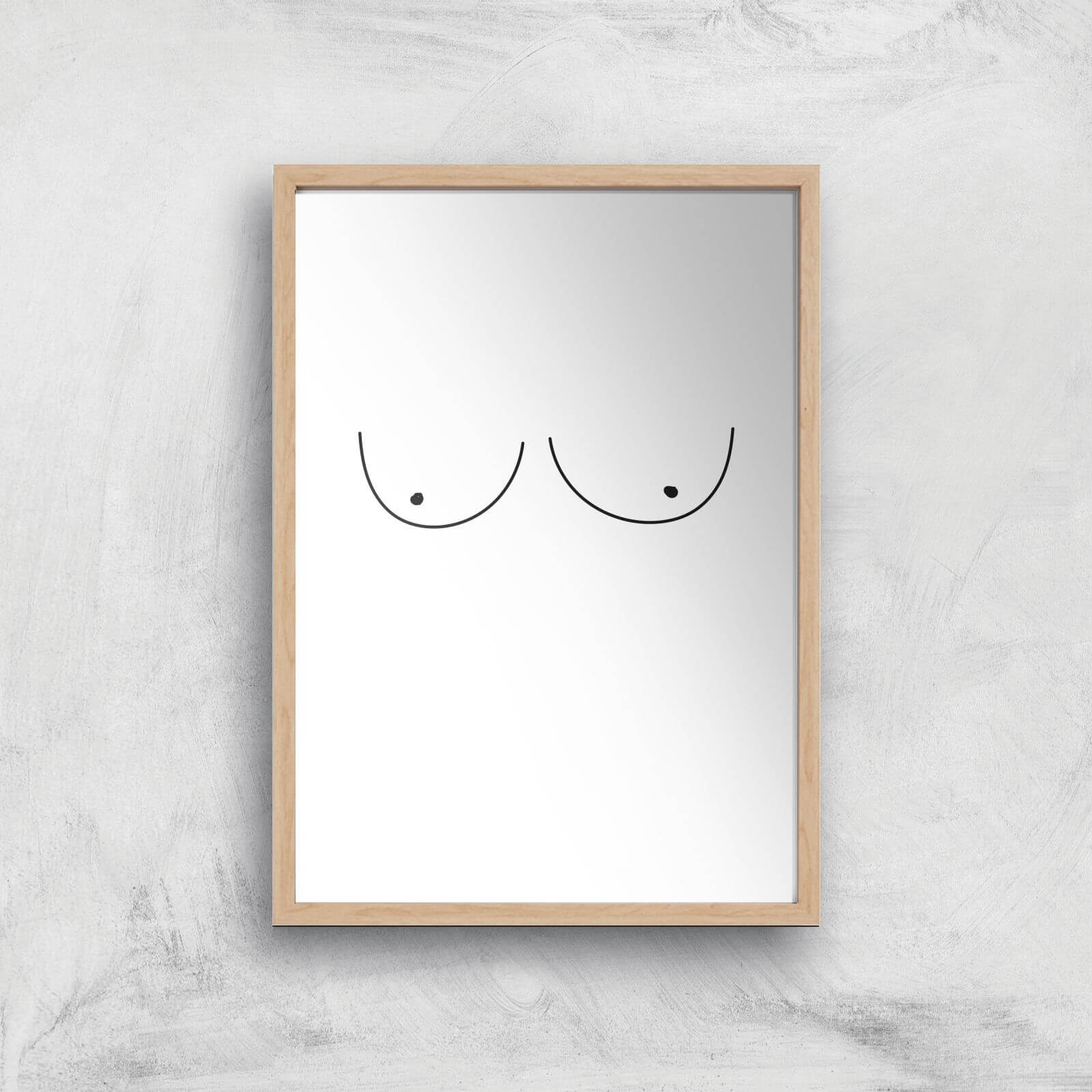 Boobies Giclee Art Print - A3 - Wooden Frame