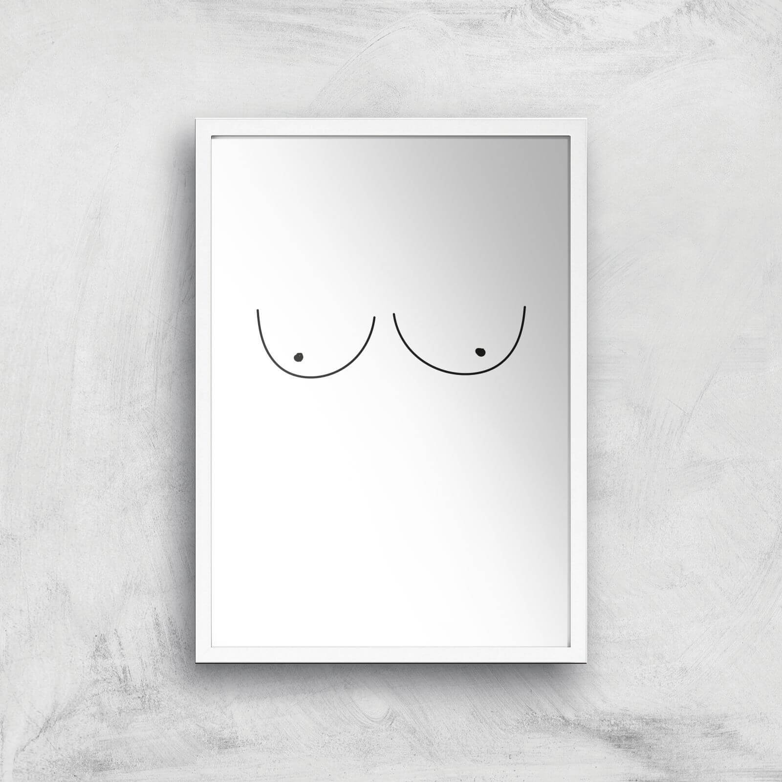Boobies Giclee Art Print - A3 - White Frame