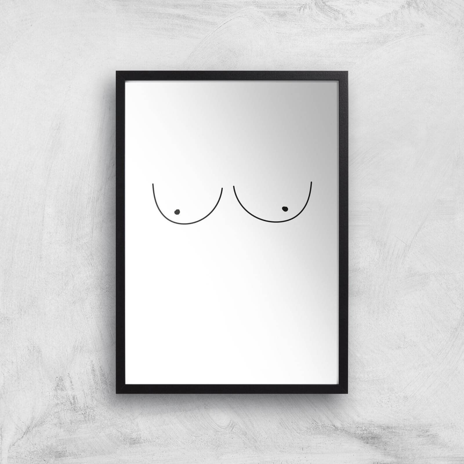 Boobies Giclee Art Print - A3 - Black Frame