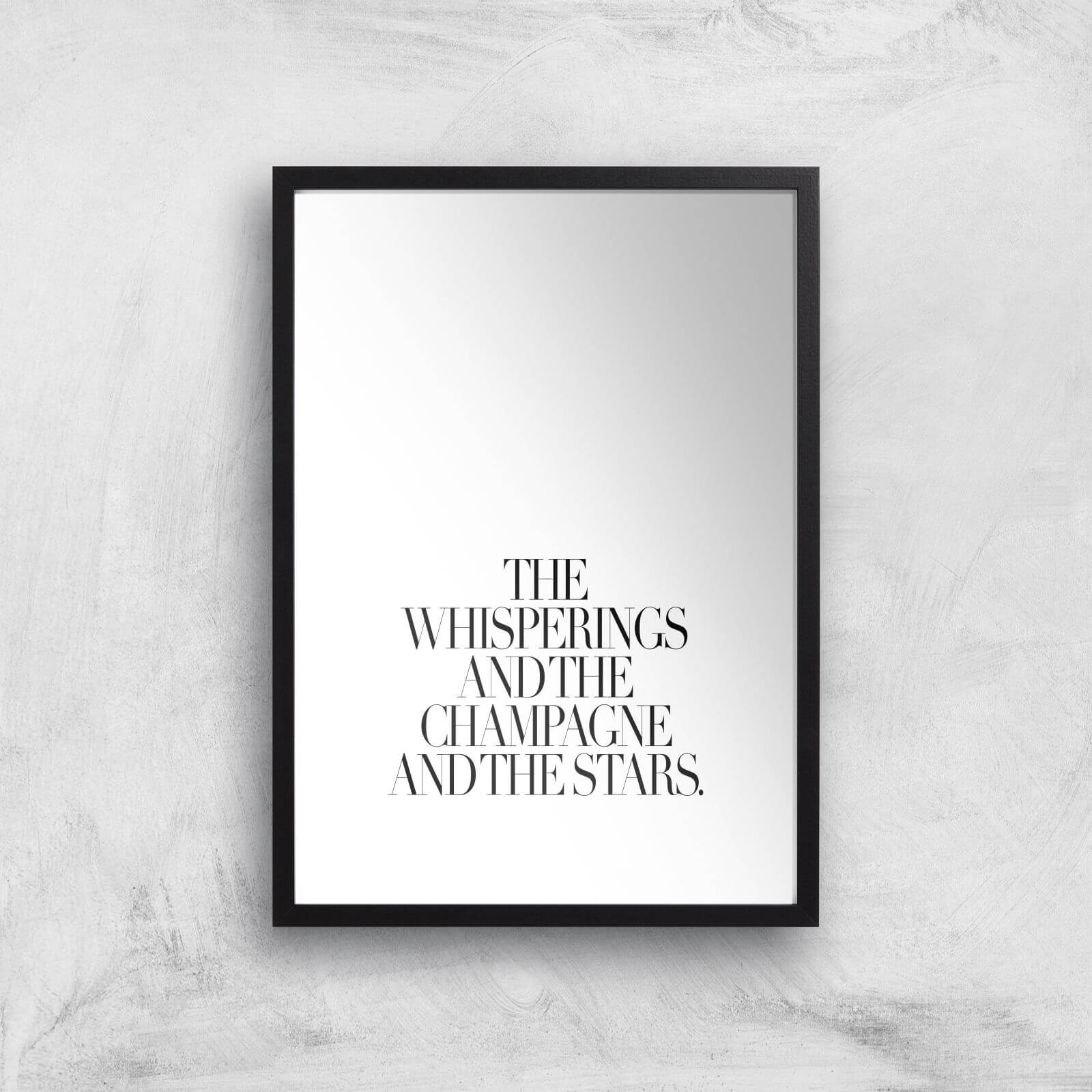 The Whisperings And The Champagne Giclee Art Print - A3 - Black Frame
