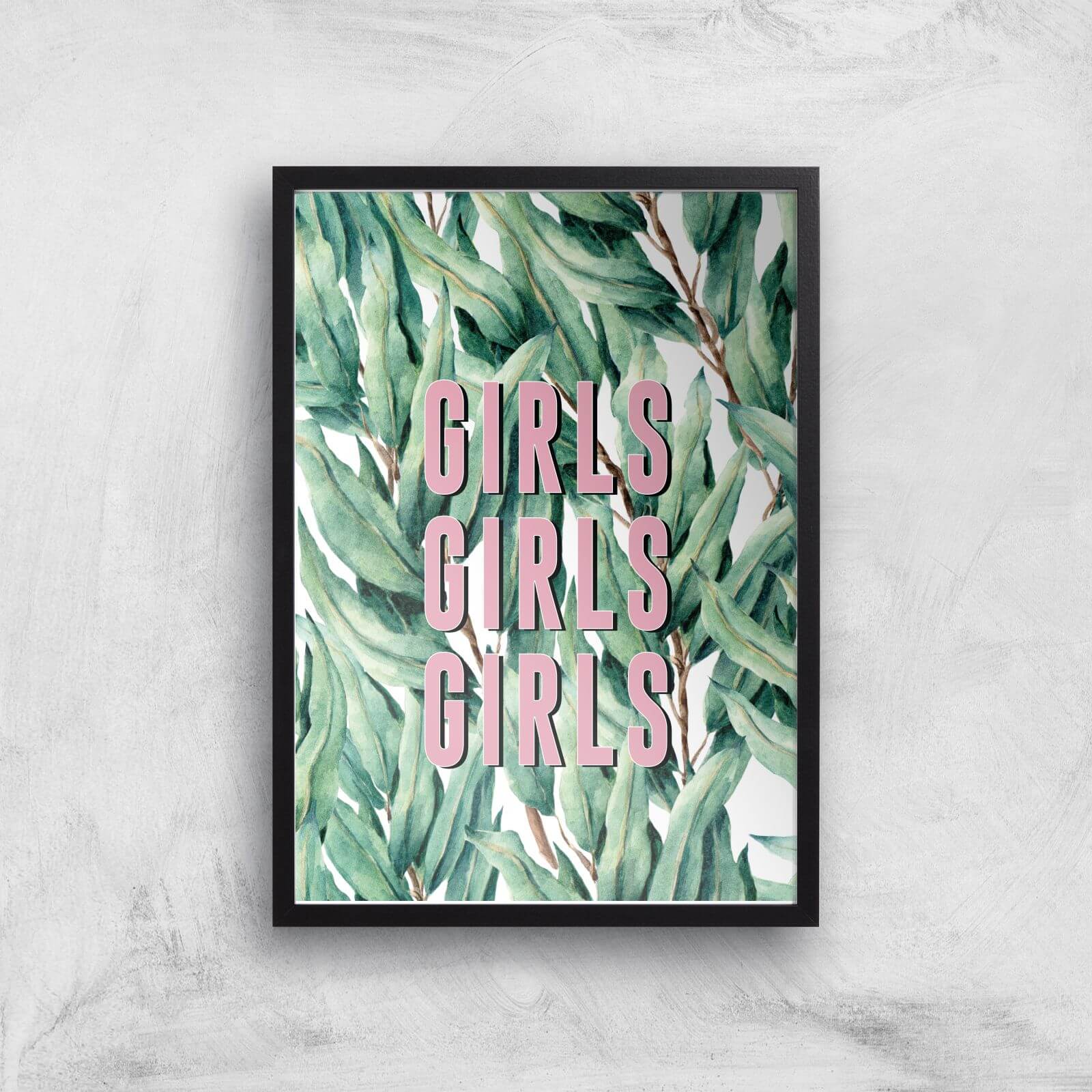 Girls Girls Girls Giclee Art Print - A3 - Black Frame