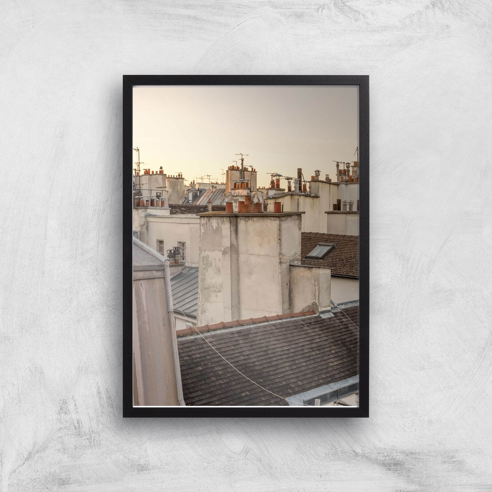 Paris At Dusk Giclee Art Print - A3 - Black Frame