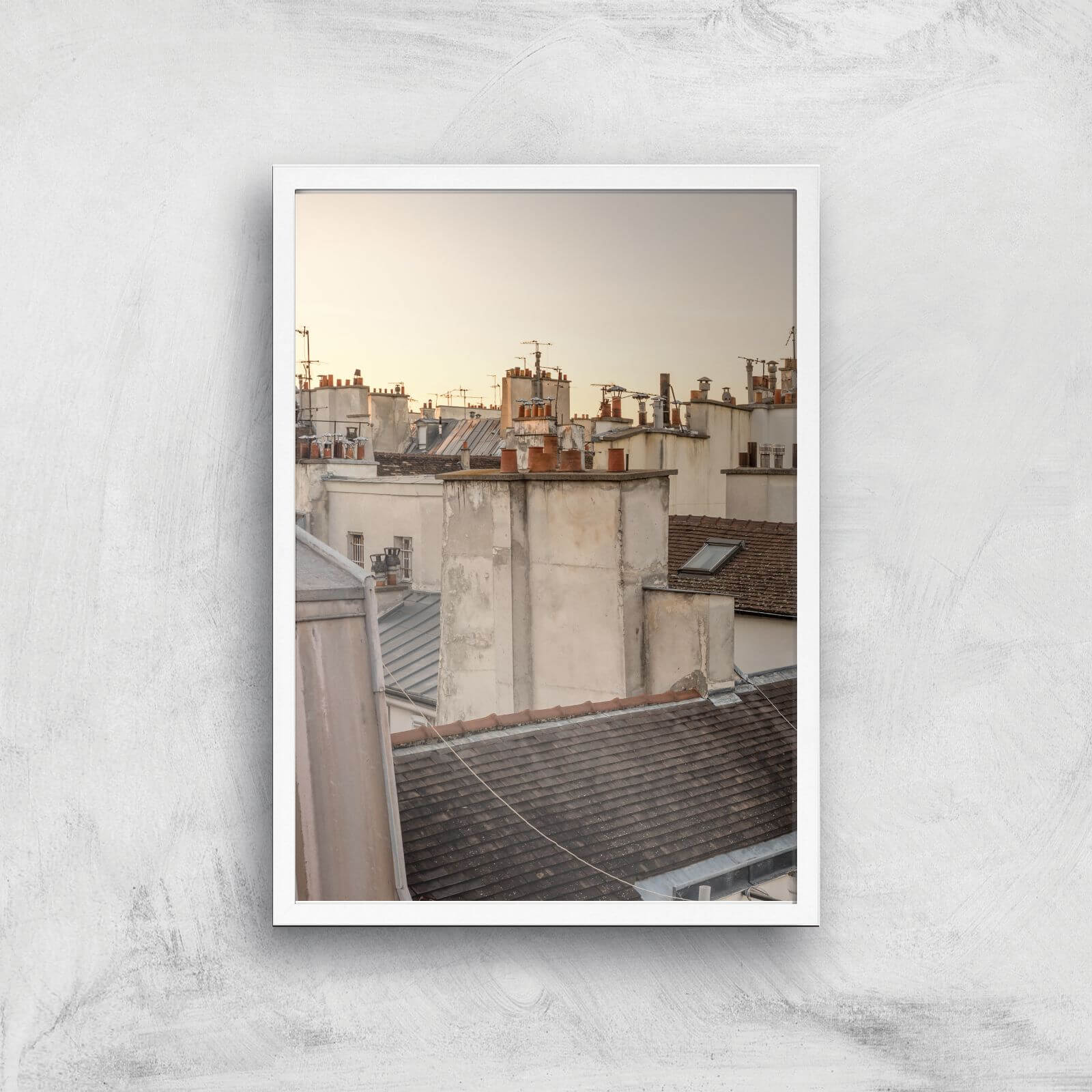 Paris At Dusk Giclee Art Print - A2 - White Frame