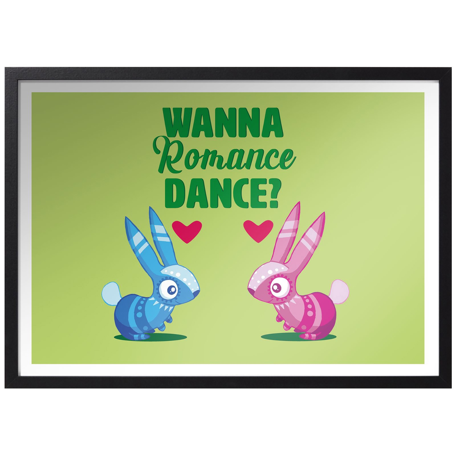 Viva Piñata Wanna Romance Dance Rabbit Art Print Giclee Art Print - A3 - Black Frame
