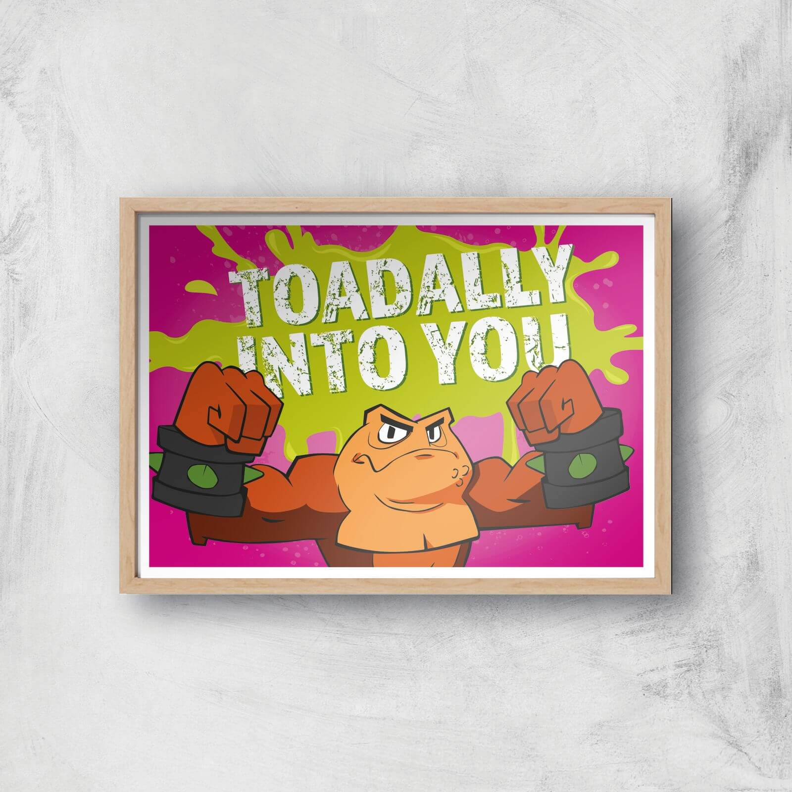 Battletoads Toadally Into You Art Print Giclee Art Print - A3 - Wooden Frame