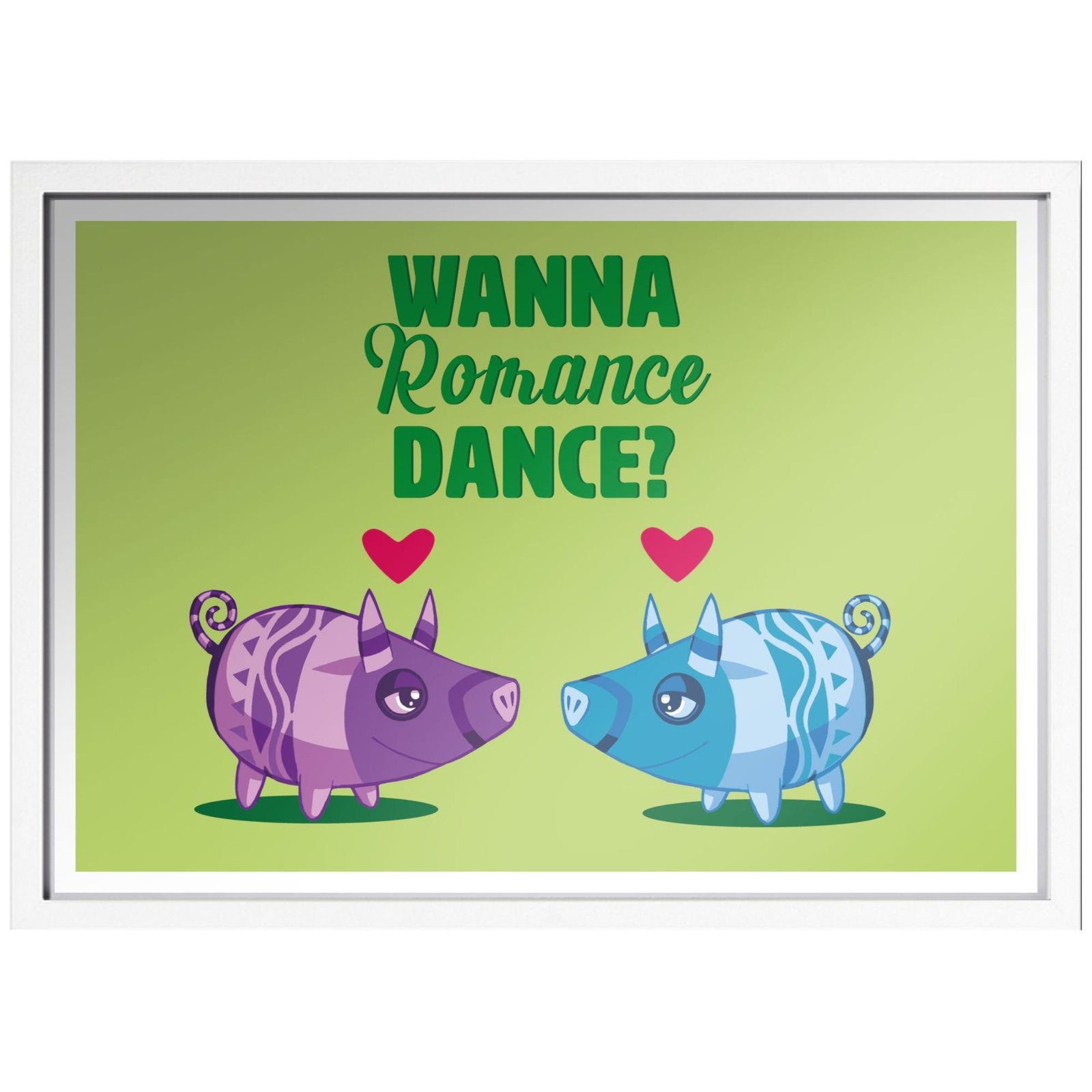 Viva Piñata Wanna Romance Dance Pig Art Print Giclee Art Print - A4 - White Frame