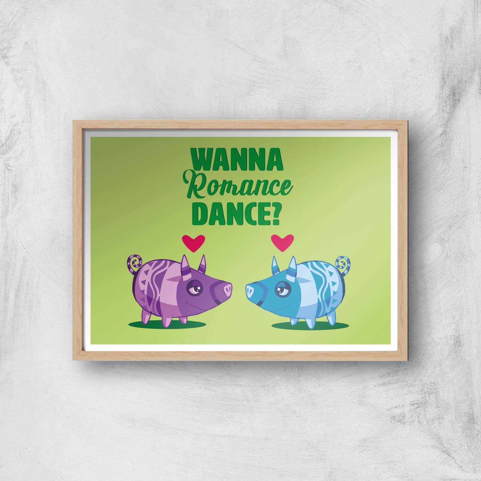 Viva Pinata Wanna Romance Dance Pig Art Print Giclee Art Print - A3 - Wooden Frame